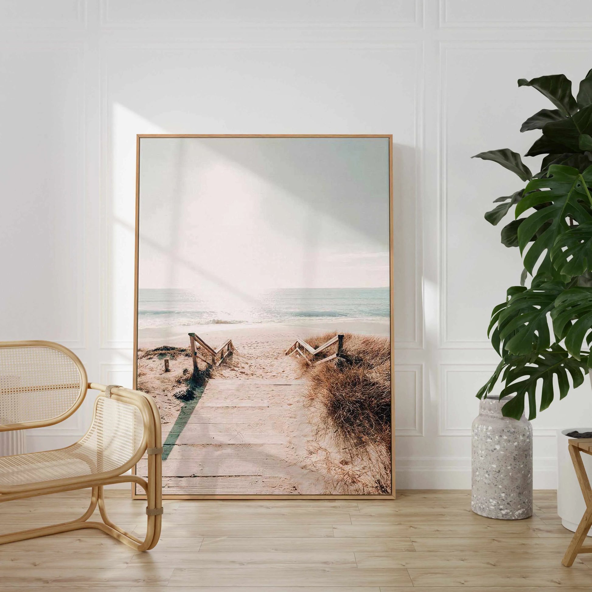 Sandy Stairs | Framed Canvas Art Print from Olive et Oriel where you can shop wallpaper and artworks online