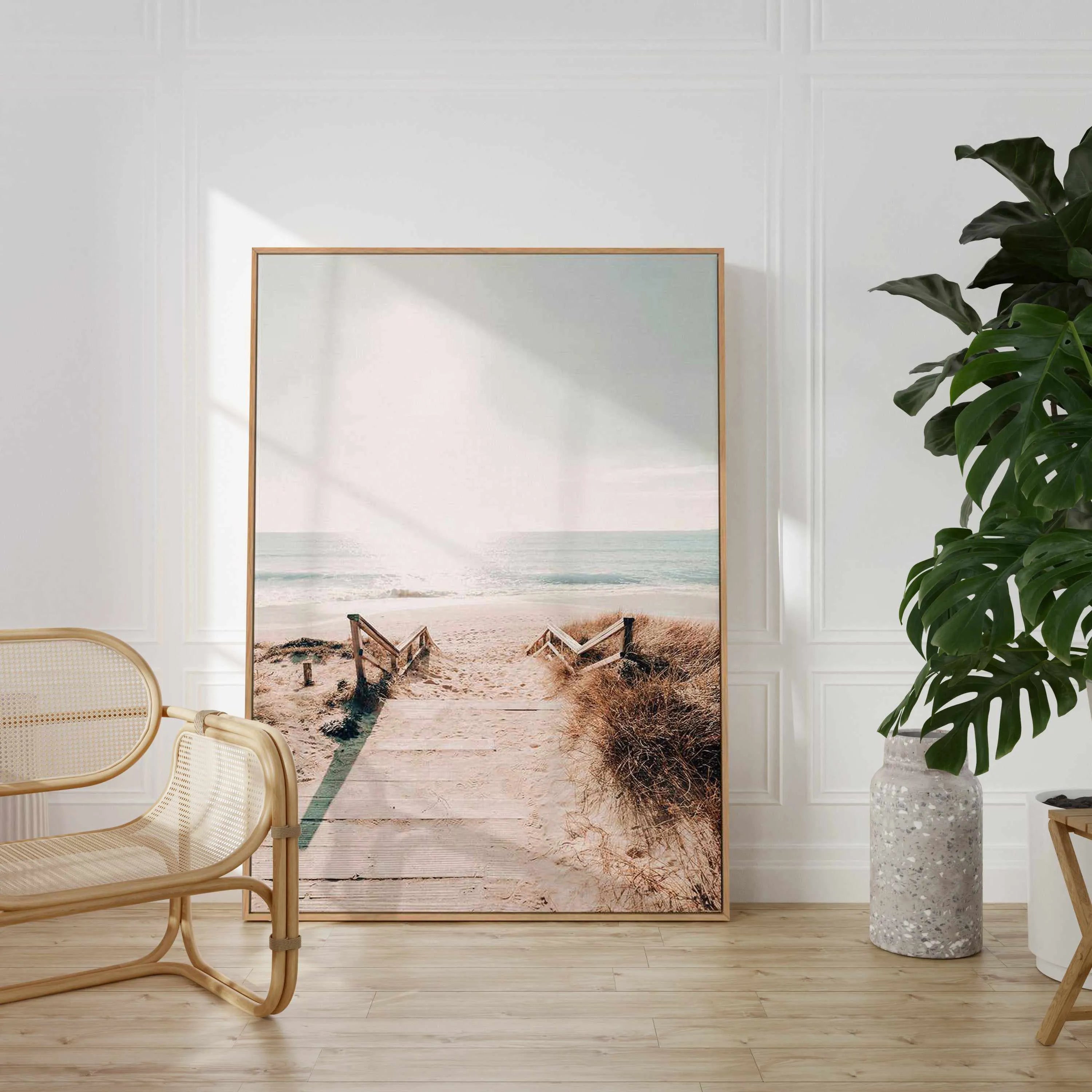 Sandy Stairs | Framed Canvas Art Print from Olive et Oriel where you can shop wallpaper and artworks online