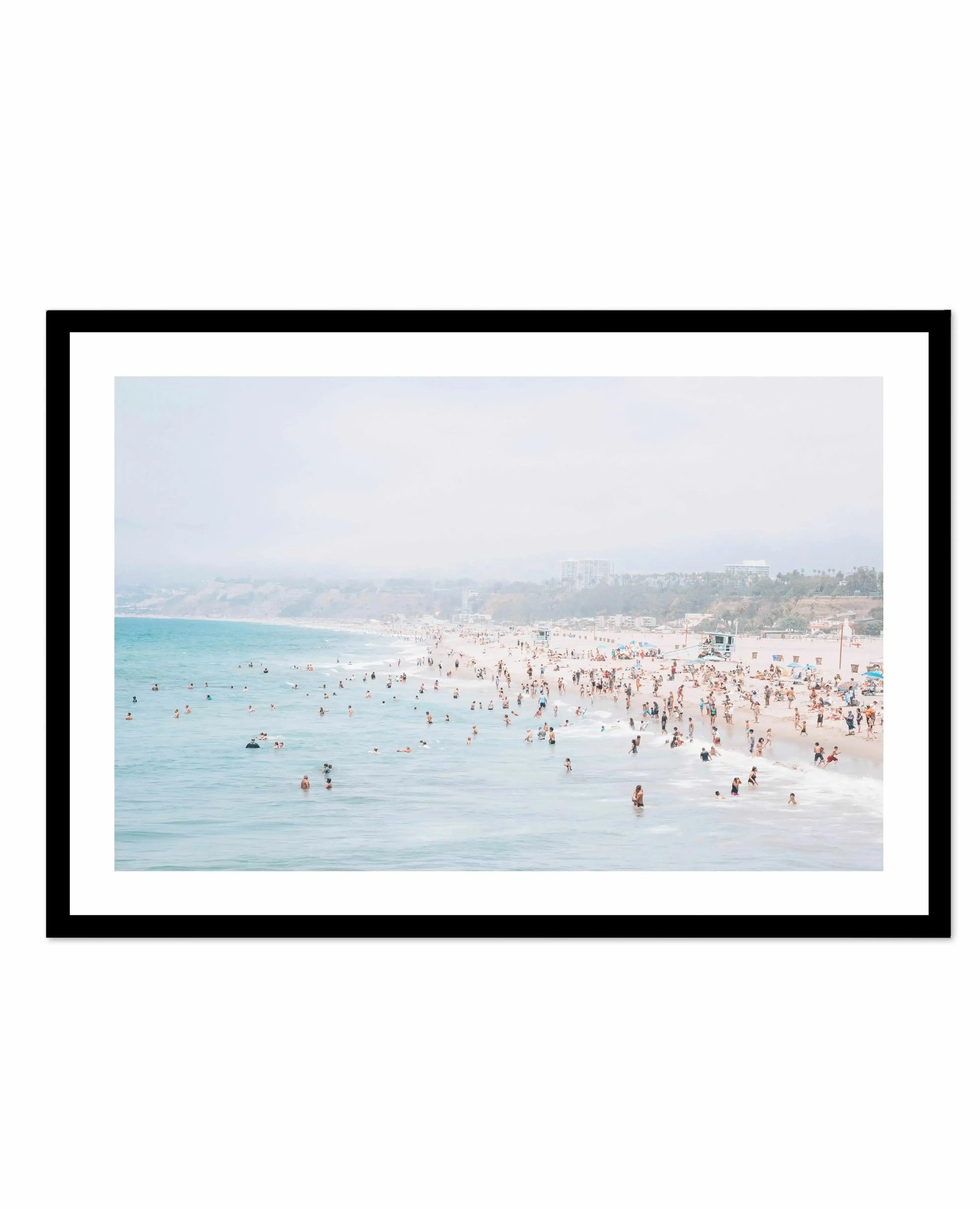 Santa Monica Beach | LS Art Print-PRINT-Olive et Oriel-Olive et Oriel-A4 | 8.3" x 11.7" | 21 x 29.7cm-Black-With White Border-Buy-Australian-Art-Prints-Online-with-Olive-et-Oriel-Your-Artwork-Specialists-Austrailia-Decorate-With-Coastal-Photo-Wall-Art-Prints-From-Our-Beach-House-Artwork-Collection-Fine-Poster-and-Framed-Artwork