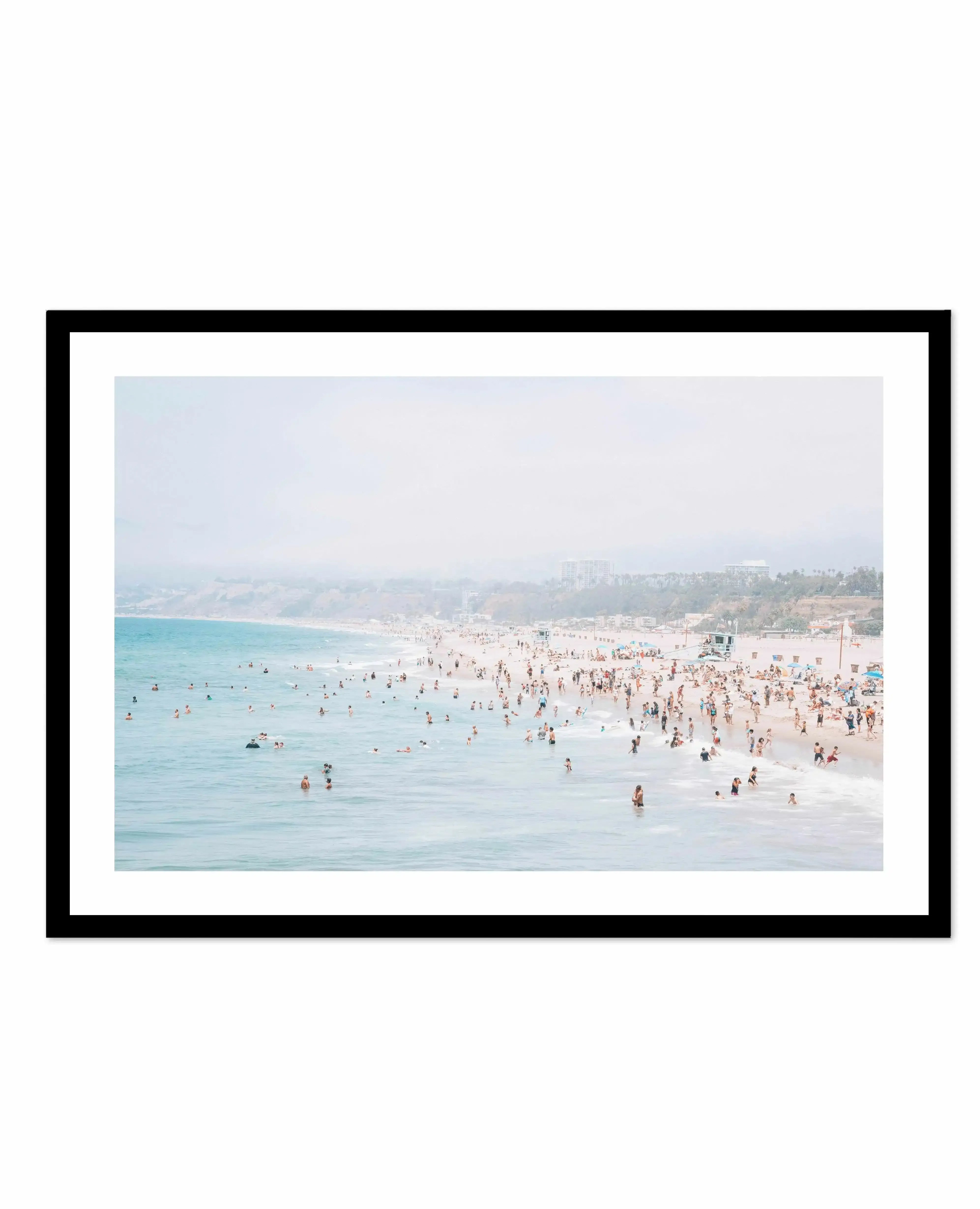 Santa Monica Beach | LS Art Print-PRINT-Olive et Oriel-Olive et Oriel-A4 | 8.3" x 11.7" | 21 x 29.7cm-Black-With White Border-Buy-Australian-Art-Prints-Online-with-Olive-et-Oriel-Your-Artwork-Specialists-Austrailia-Decorate-With-Coastal-Photo-Wall-Art-Prints-From-Our-Beach-House-Artwork-Collection-Fine-Poster-and-Framed-Artwork