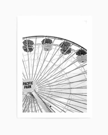 Santa Monica Fun B&W  PT Art Print art print, framed