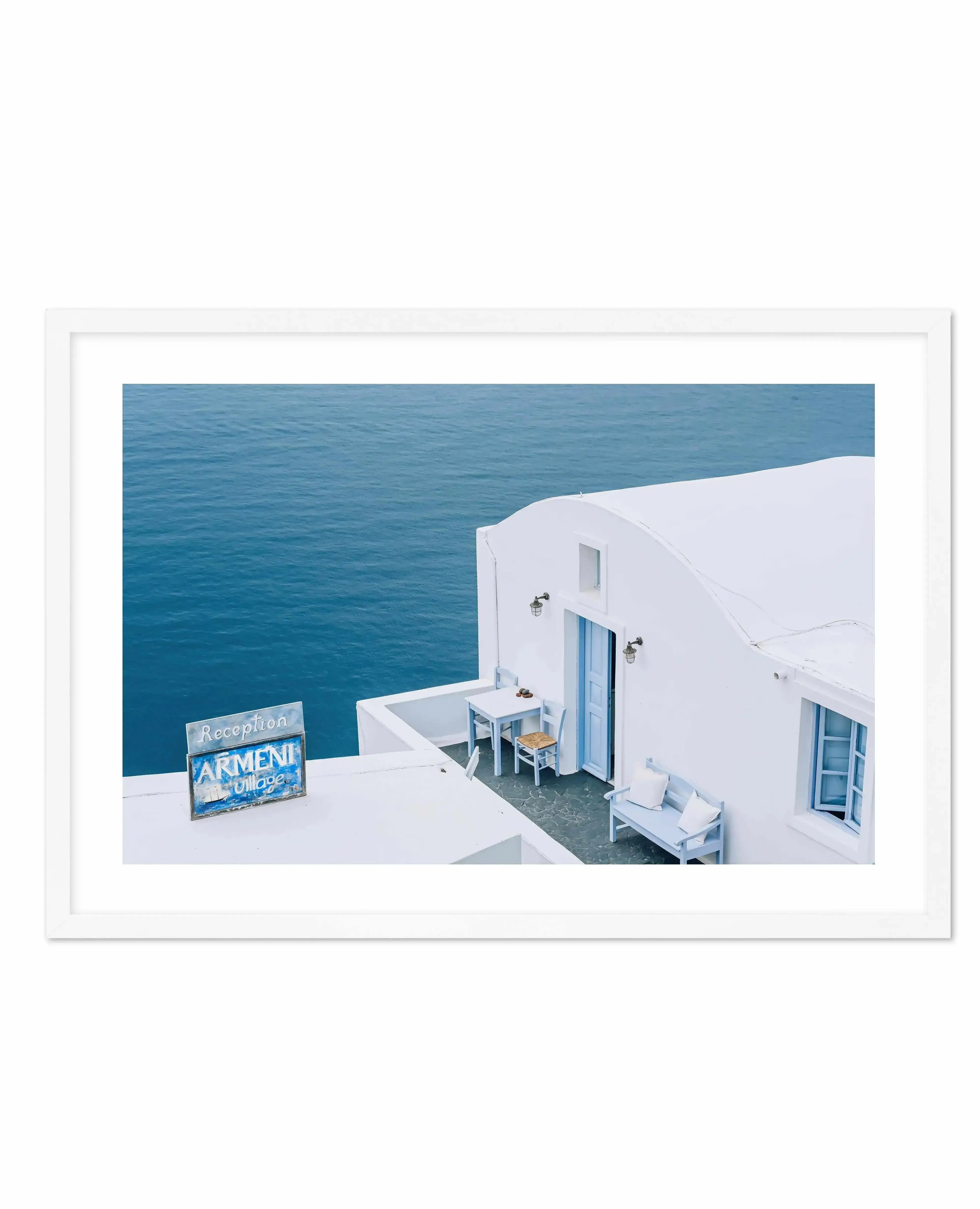 Santorini Blues | LS Art Print-Shop Greece Wall Art Prints Online with Olive et Oriel - Our collection of Greek Islands art prints offer unique wall art including blue domes of Santorini in Oia, mediterranean sea prints and incredible posters from Milos and other Greece landscape photography - this collection will add mediterranean blue to your home, perfect for updating the walls in coastal, beach house style. There is Greece art on canvas and extra large wall art with fast, free shipping acros