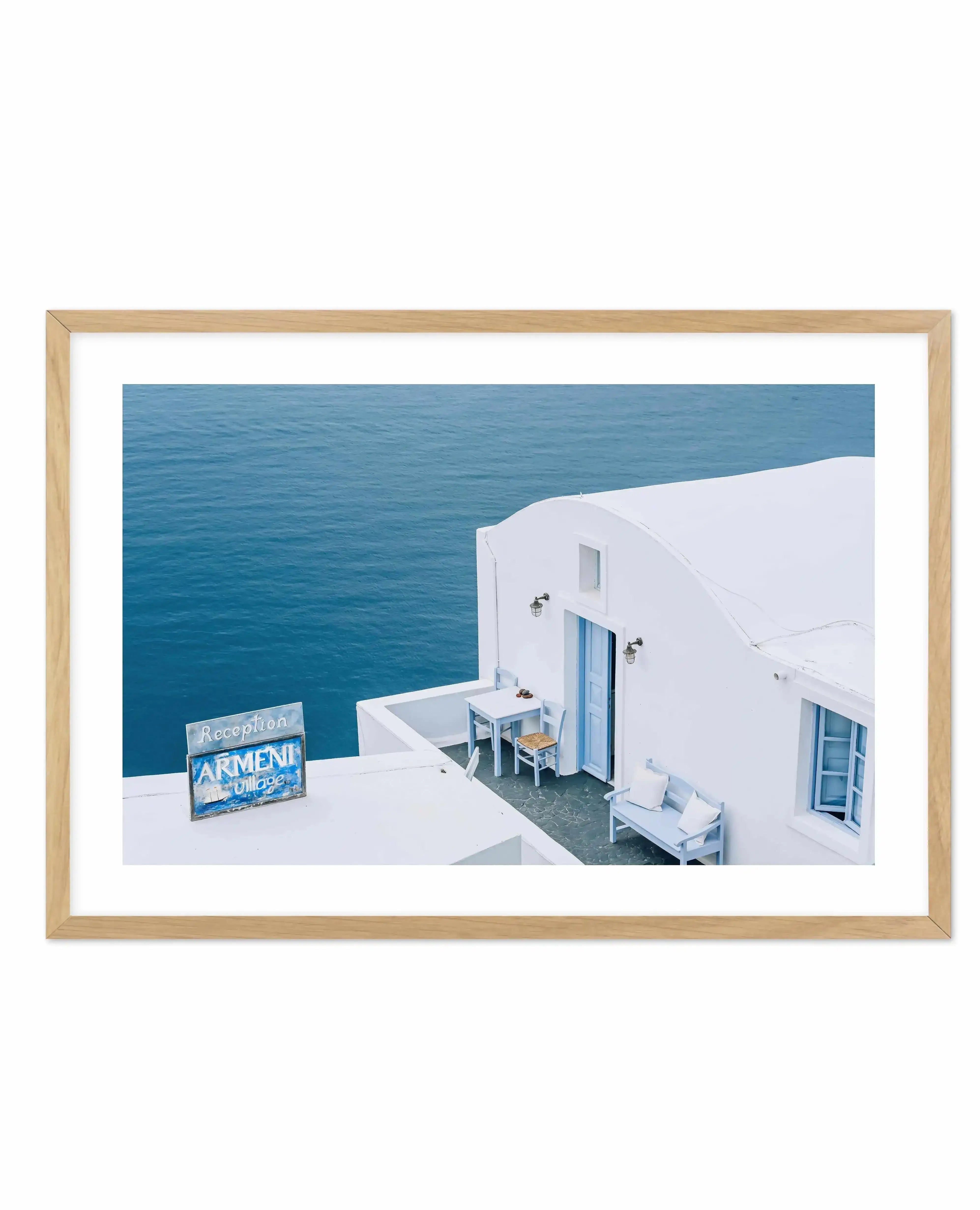 Santorini Blues | LS Art Print-Shop Greece Wall Art Prints Online with Olive et Oriel - Our collection of Greek Islands art prints offer unique wall art including blue domes of Santorini in Oia, mediterranean sea prints and incredible posters from Milos and other Greece landscape photography - this collection will add mediterranean blue to your home, perfect for updating the walls in coastal, beach house style. There is Greece art on canvas and extra large wall art with fast, free shipping acros
