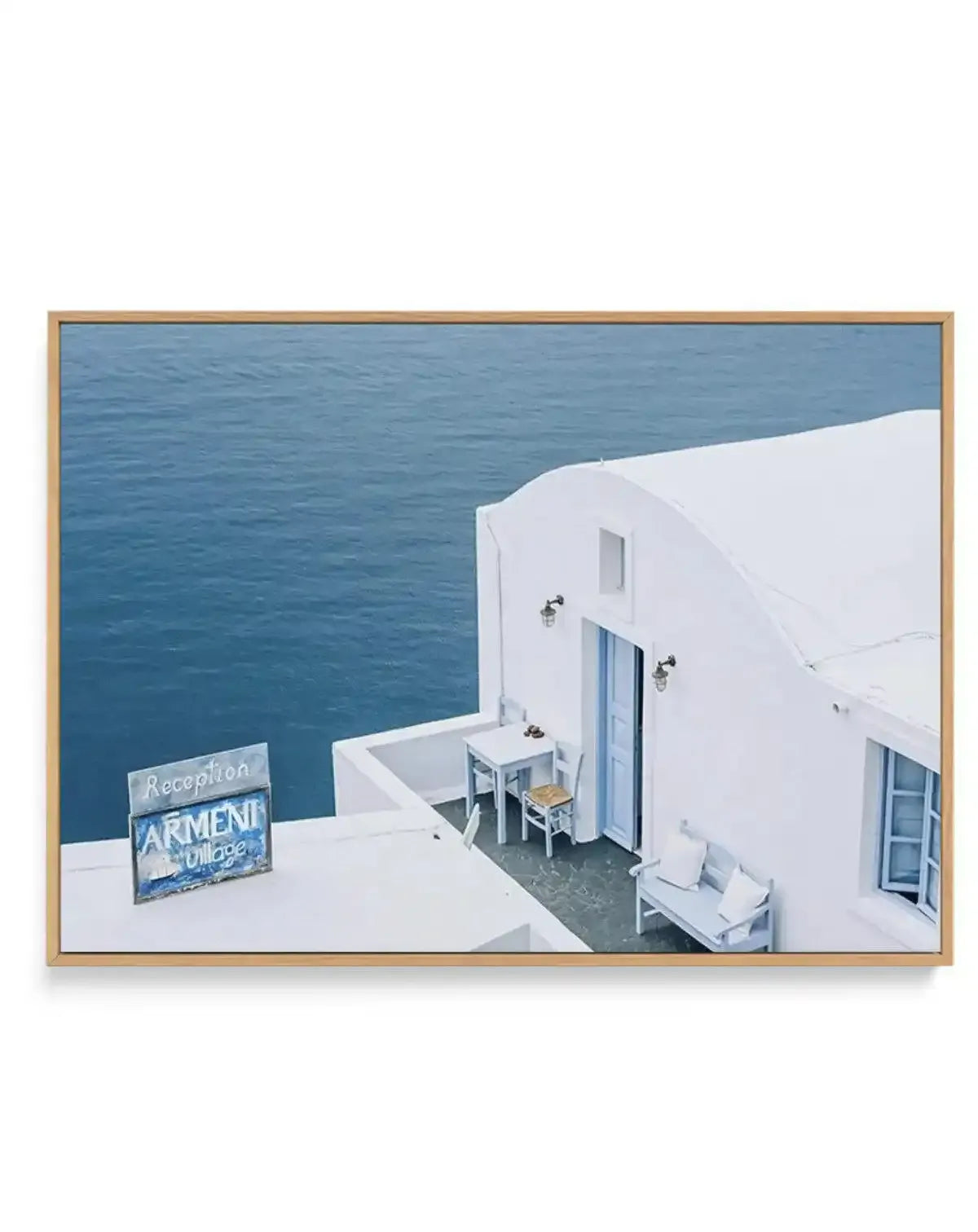Santorini Blues | LS | Framed Canvas-Shop Greece Wall Art Prints Online with Olive et Oriel - Our collection of Greek Islands art prints offer unique wall art including blue domes of Santorini in Oia, mediterranean sea prints and incredible posters from Milos and other Greece landscape photography - this collection will add mediterranean blue to your home, perfect for updating the walls in coastal, beach house style. There is Greece art on canvas and extra large wall art with fast, free shipping