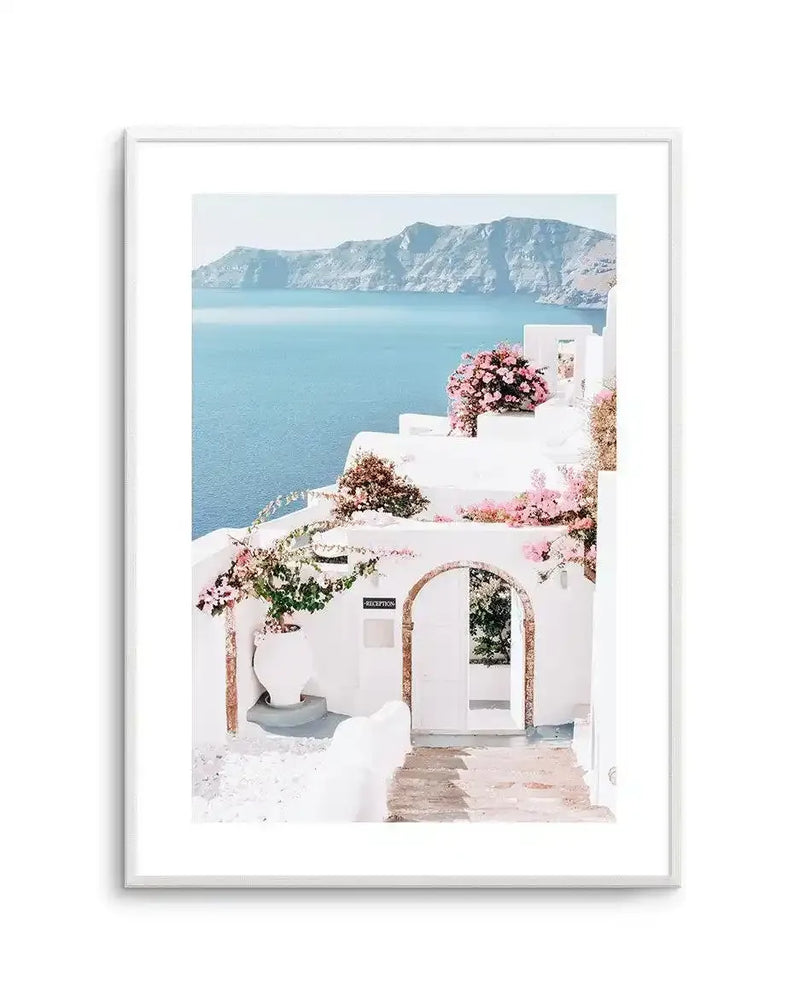 Santorini Days Art Print-Shop Greece Wall Art Prints Online with Olive et Oriel - Our collection of Greek Islands art prints offer unique wall art including blue domes of Santorini in Oia, mediterranean sea prints and incredible posters from Milos and other Greece landscape photography - this collection will add mediterranean blue to your home, perfect for updating the walls in coastal, beach house style. There is Greece art on canvas and extra large wall art with fast, free shipping across Aust
