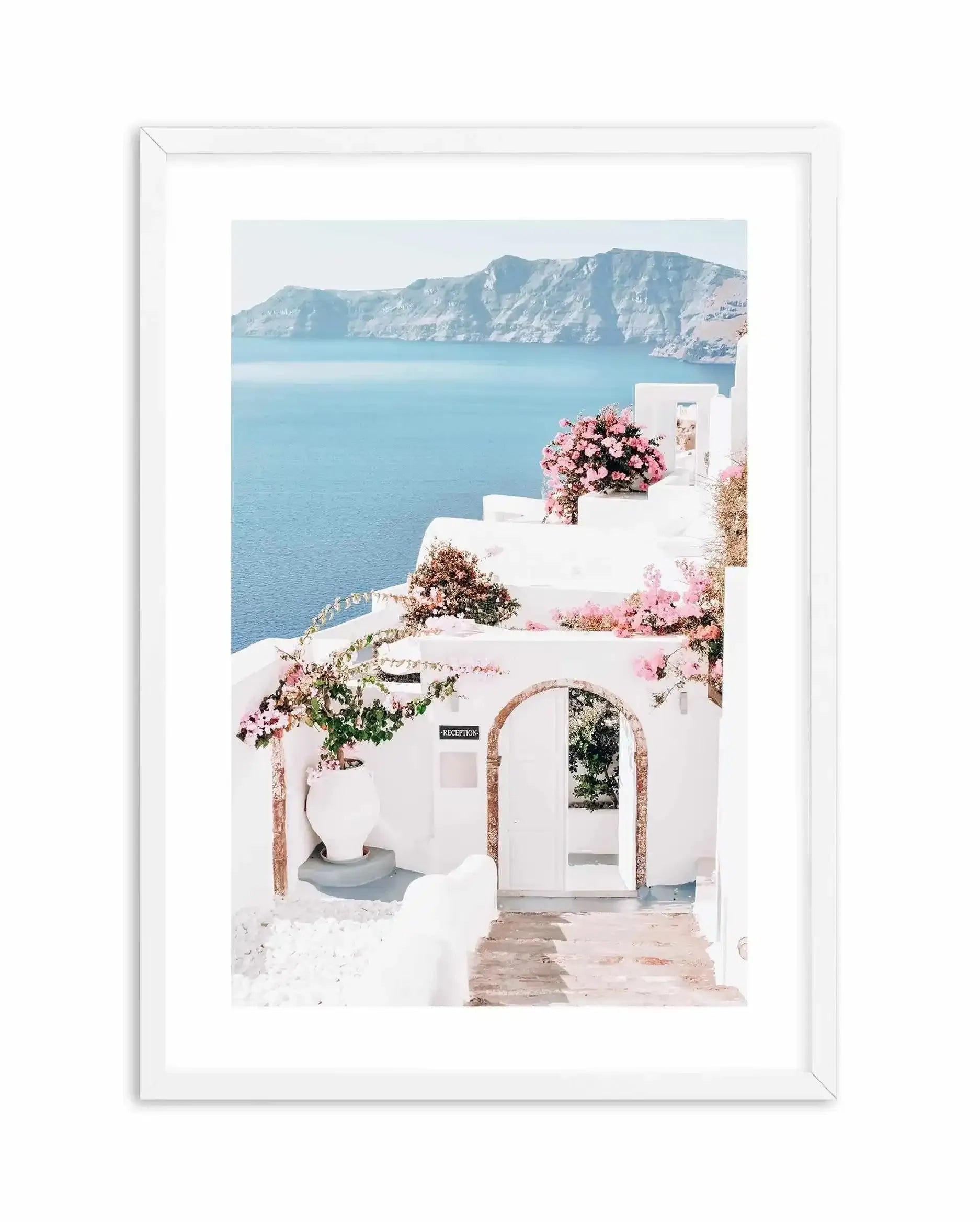 Santorini Days Art Print-Shop Greece Wall Art Prints Online with Olive et Oriel - Our collection of Greek Islands art prints offer unique wall art including blue domes of Santorini in Oia, mediterranean sea prints and incredible posters from Milos and other Greece landscape photography - this collection will add mediterranean blue to your home, perfect for updating the walls in coastal, beach house style. There is Greece art on canvas and extra large wall art with fast, free shipping across Aust