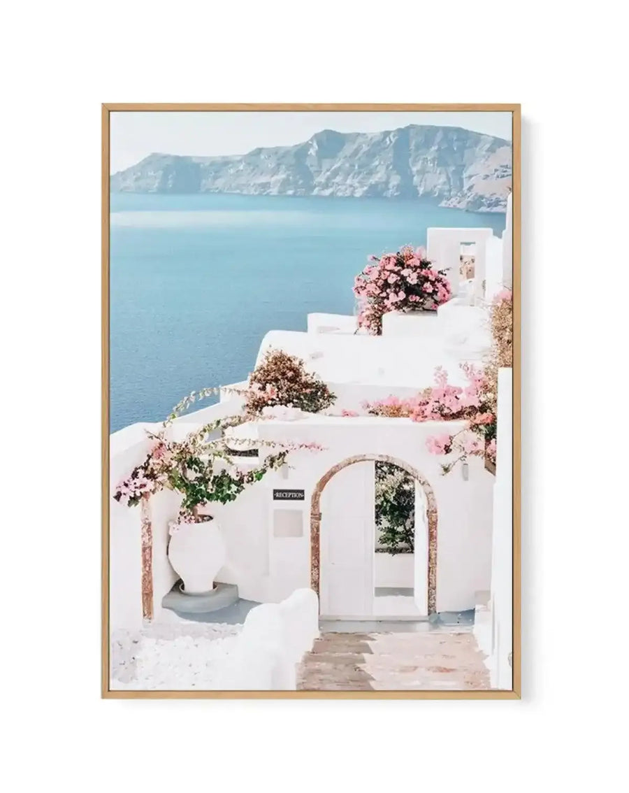 Santorini Days | Framed Canvas-Shop Greece Wall Art Prints Online with Olive et Oriel - Our collection of Greek Islands art prints offer unique wall art including blue domes of Santorini in Oia, mediterranean sea prints and incredible posters from Milos and other Greece landscape photography - this collection will add mediterranean blue to your home, perfect for updating the walls in coastal, beach house style. There is Greece art on canvas and extra large wall art with fast, free shipping acros