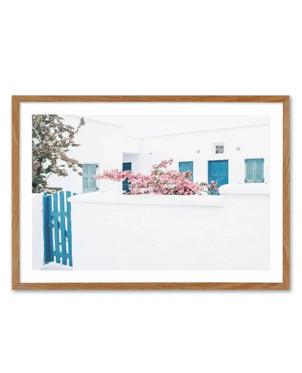 Santorini In Spring Art Print-Shop Greece Wall Art Prints Online with Olive et Oriel - Our collection of Greek Islands art prints offer unique wall art including blue domes of Santorini in Oia, mediterranean sea prints and incredible posters from Milos and other Greece landscape photography - this collection will add mediterranean blue to your home, perfect for updating the walls in coastal, beach house style. There is Greece art on canvas and extra large wall art with fast, free shipping across
