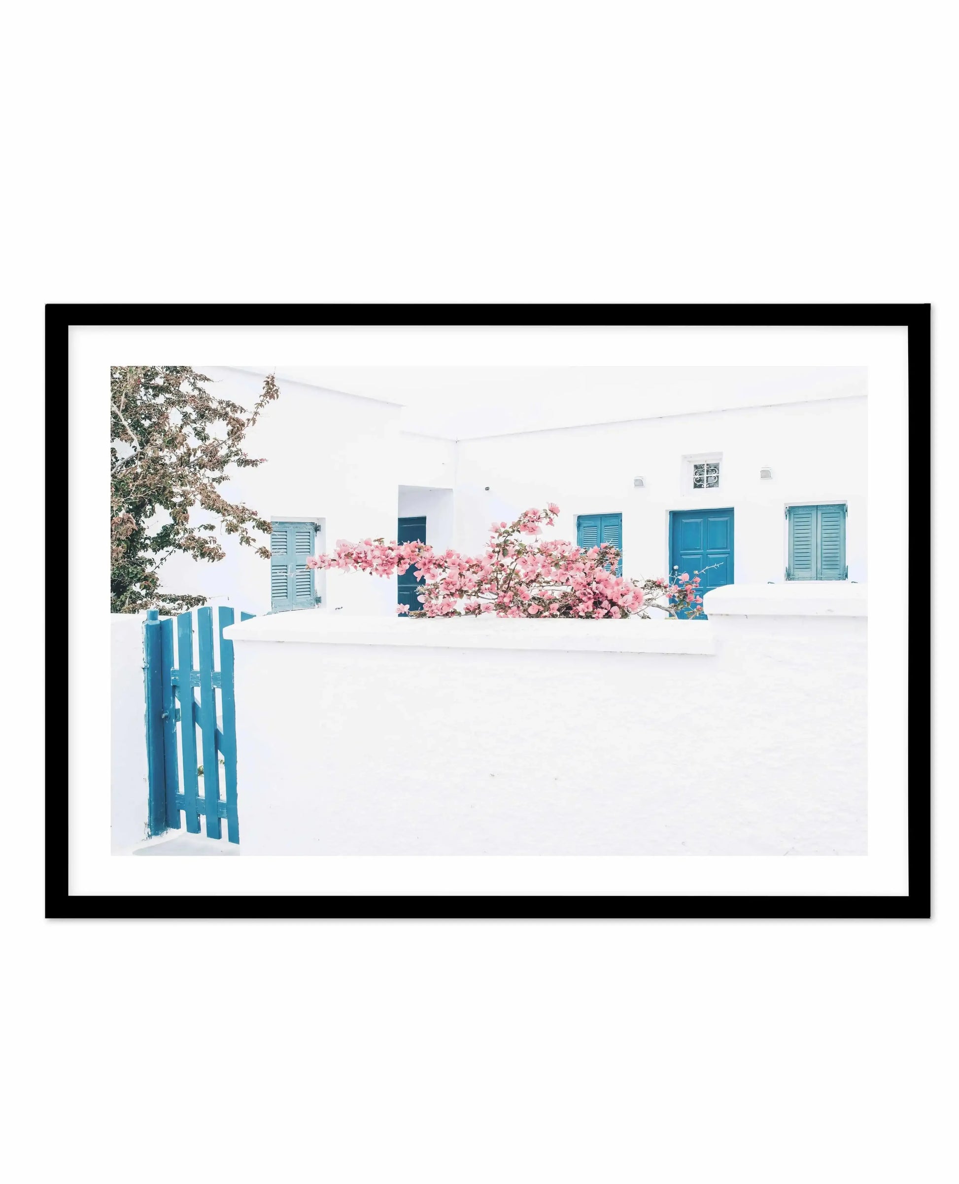 Santorini In Spring Art Print-Shop Greece Wall Art Prints Online with Olive et Oriel - Our collection of Greek Islands art prints offer unique wall art including blue domes of Santorini in Oia, mediterranean sea prints and incredible posters from Milos and other Greece landscape photography - this collection will add mediterranean blue to your home, perfect for updating the walls in coastal, beach house style. There is Greece art on canvas and extra large wall art with fast, free shipping across