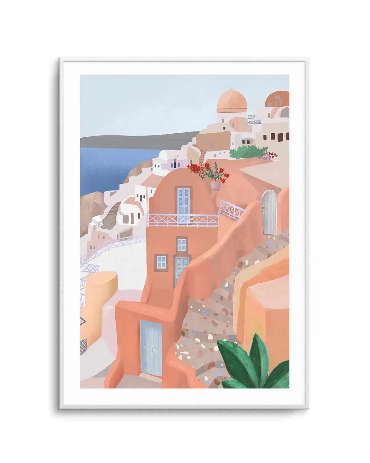 Santorini Steps, Greece by Petra Lizde Art Print from Olive et Oriel where you can shop wallpaper and artworks online