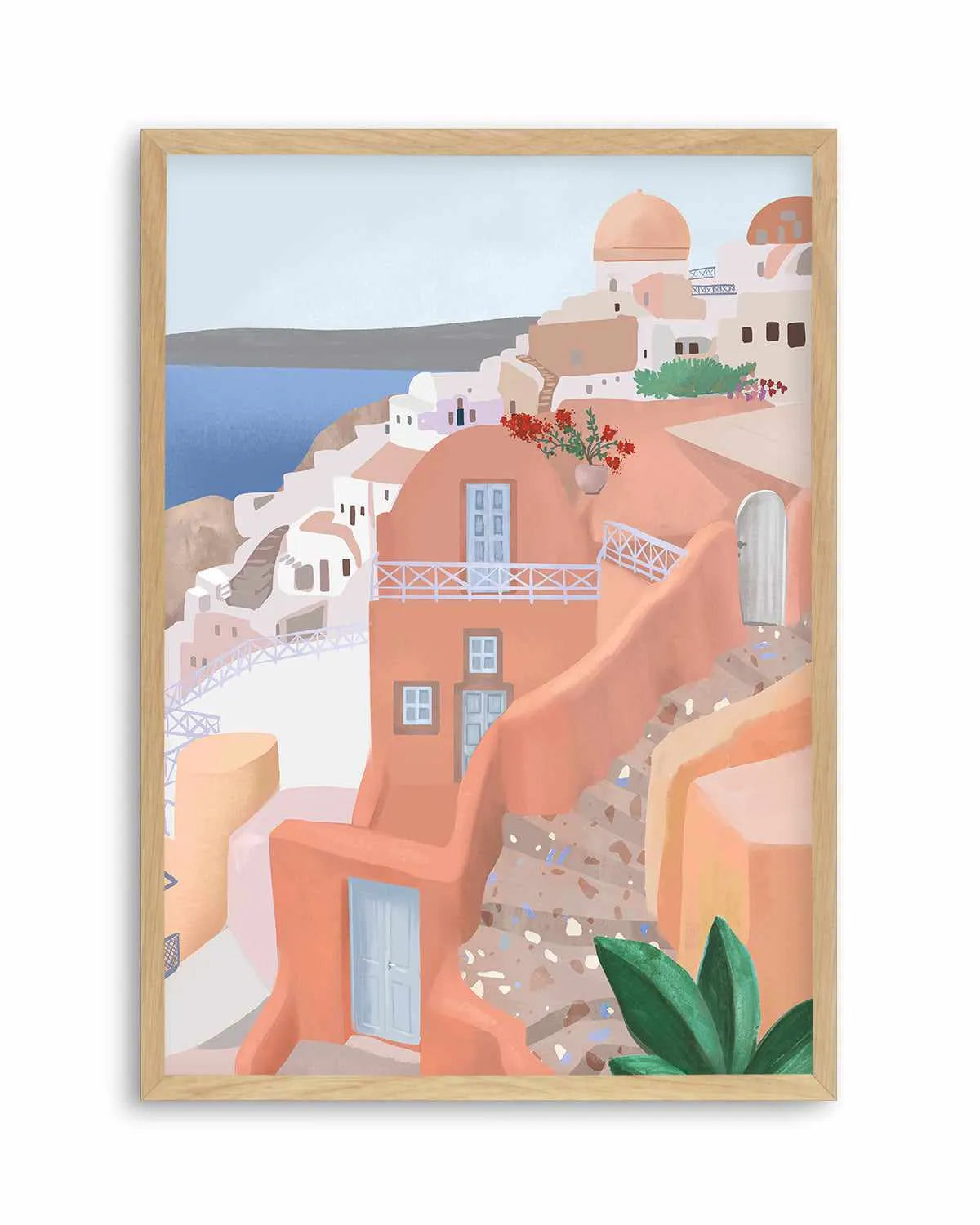 Santorini Steps, Greece by Petra Lizde Art Print from Olive et Oriel where you can shop wallpaper and artworks online