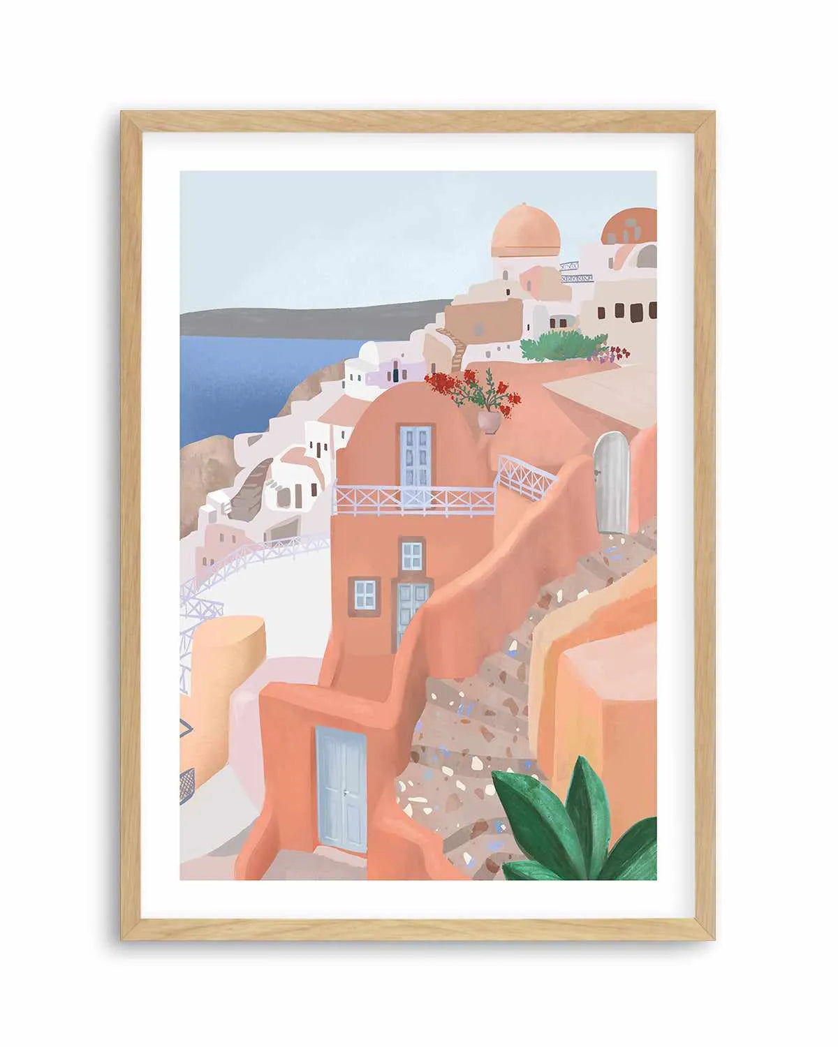 Santorini Steps, Greece by Petra Lizde Art Print from Olive et Oriel where you can shop wallpaper and artworks online