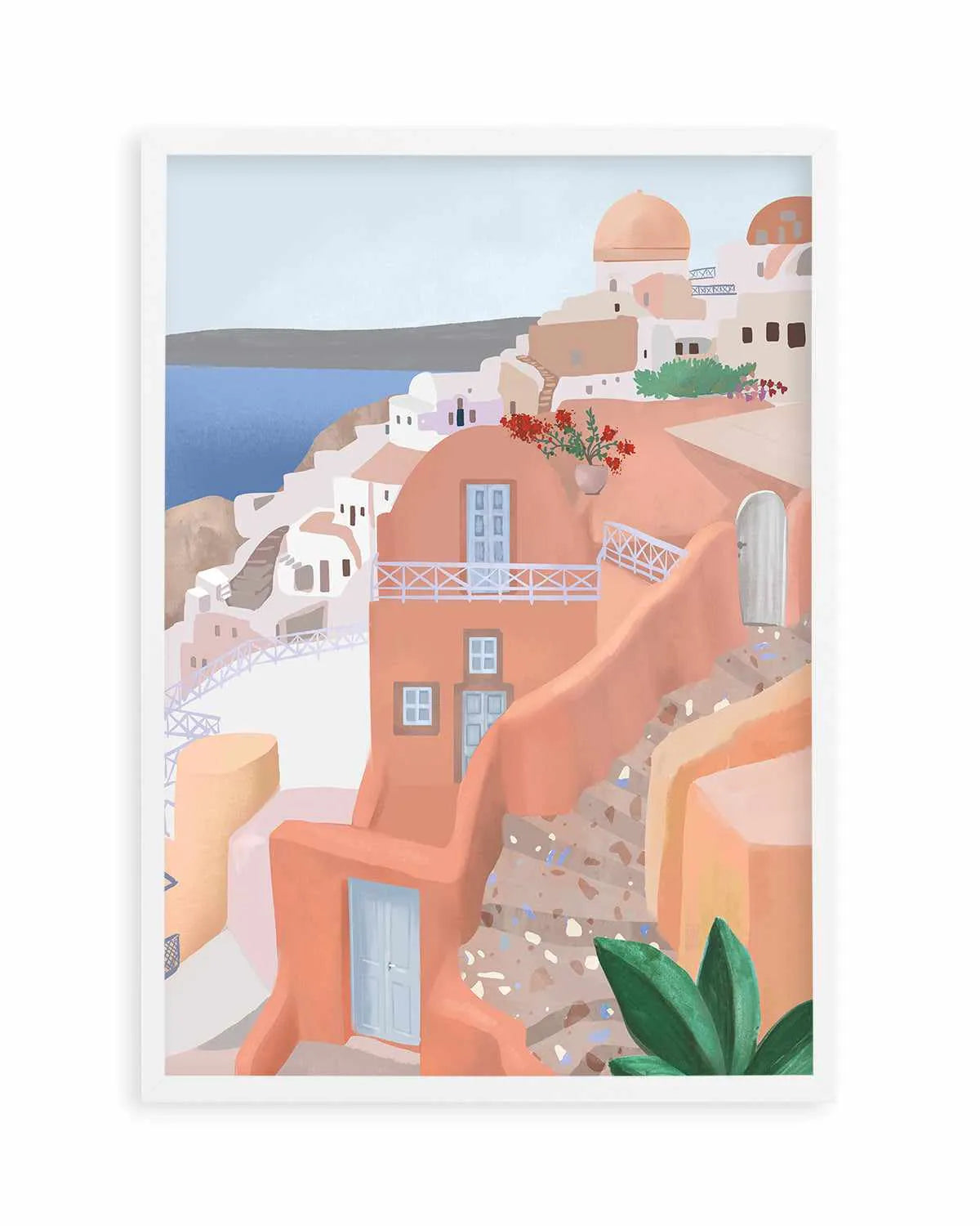 Santorini Steps, Greece by Petra Lizde Art Print from Olive et Oriel where you can shop wallpaper and artworks online