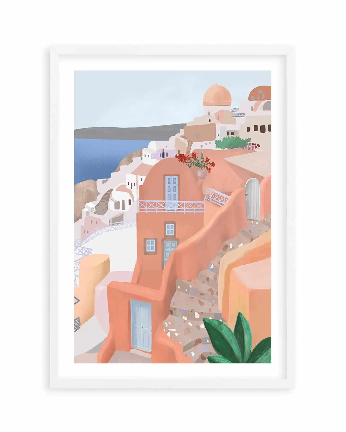 Santorini Steps, Greece by Petra Lizde Art Print from Olive et Oriel where you can shop wallpaper and artworks online