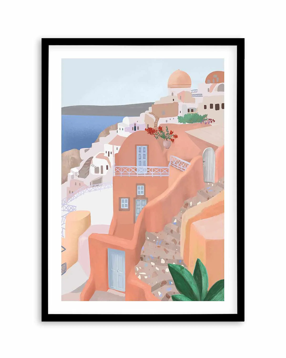 Santorini Steps, Greece by Petra Lizde Art Print from Olive et Oriel where you can shop wallpaper and artworks online