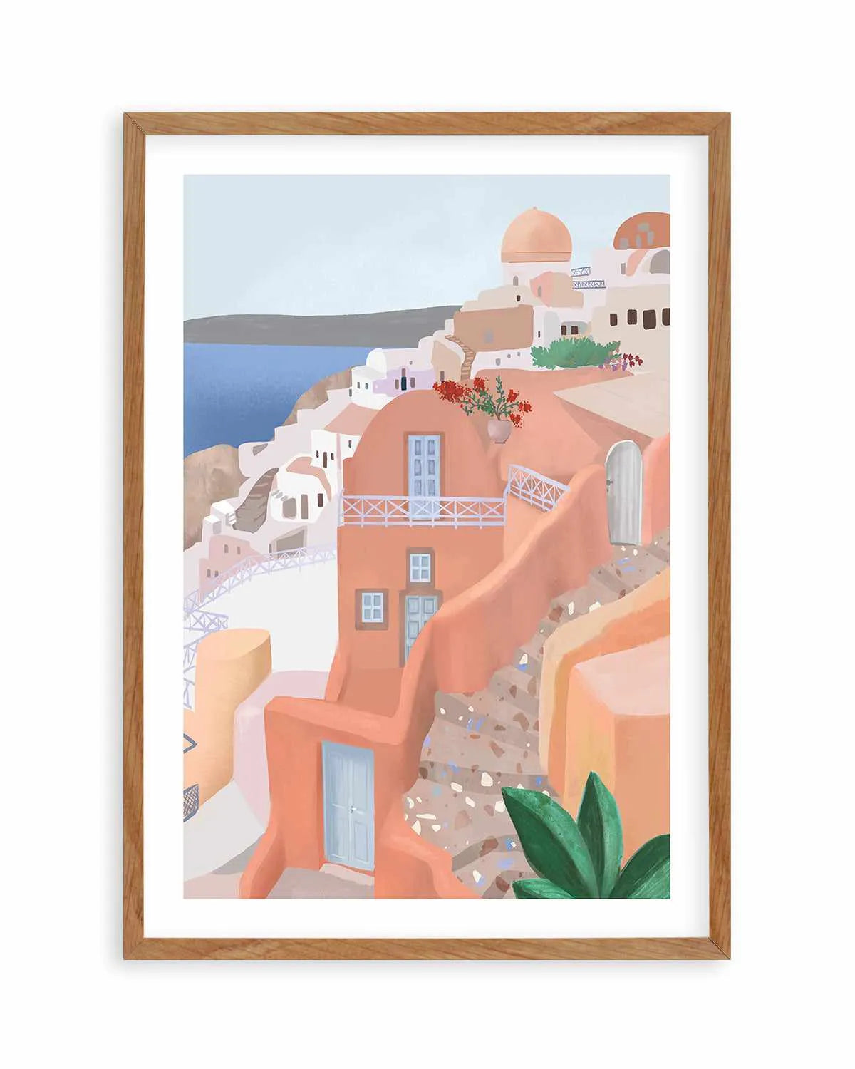 Santorini Steps, Greece by Petra Lizde Art Print from Olive et Oriel where you can shop wallpaper and artworks online