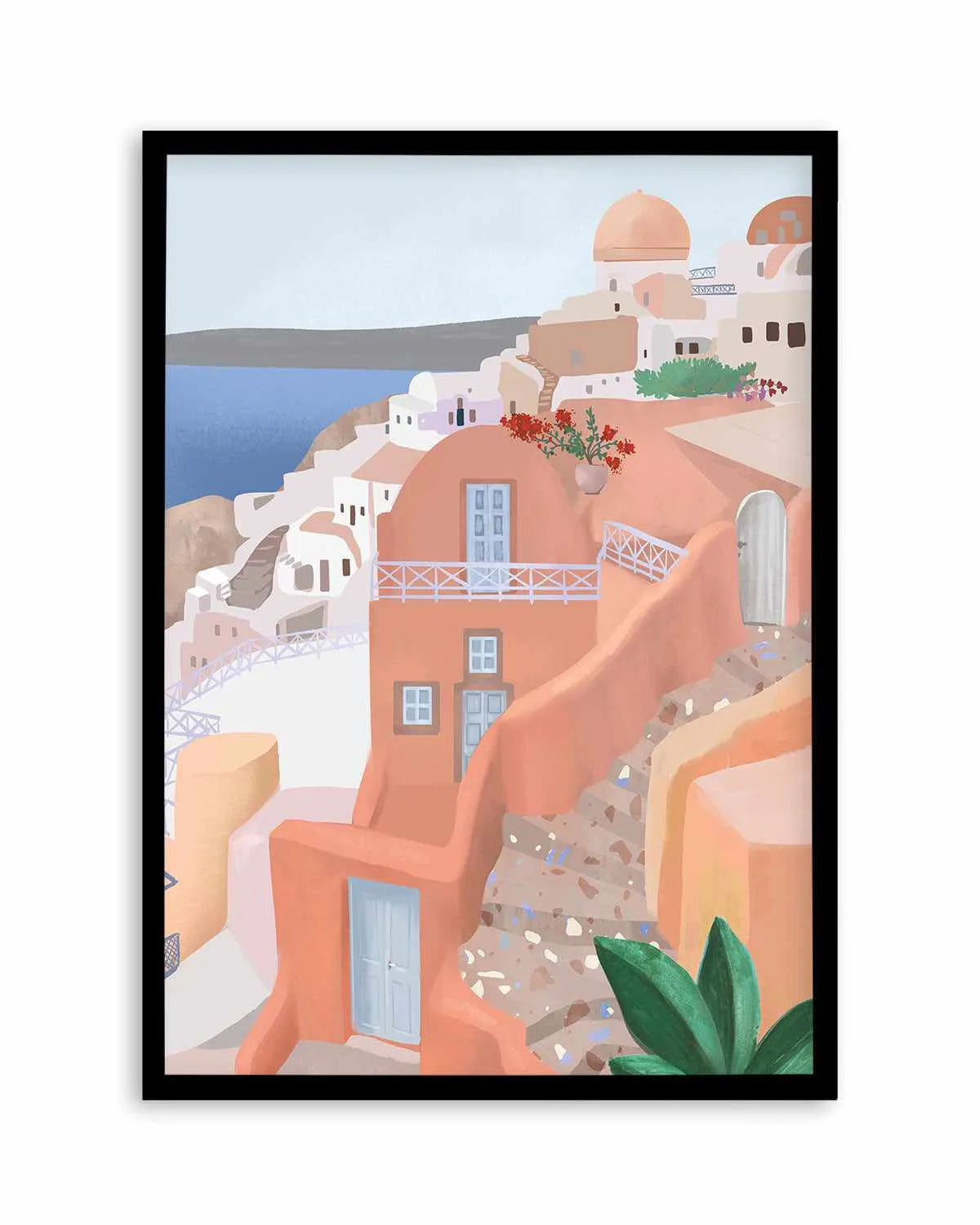 Santorini Steps, Greece by Petra Lizde Art Print from Olive et Oriel where you can shop wallpaper and artworks online