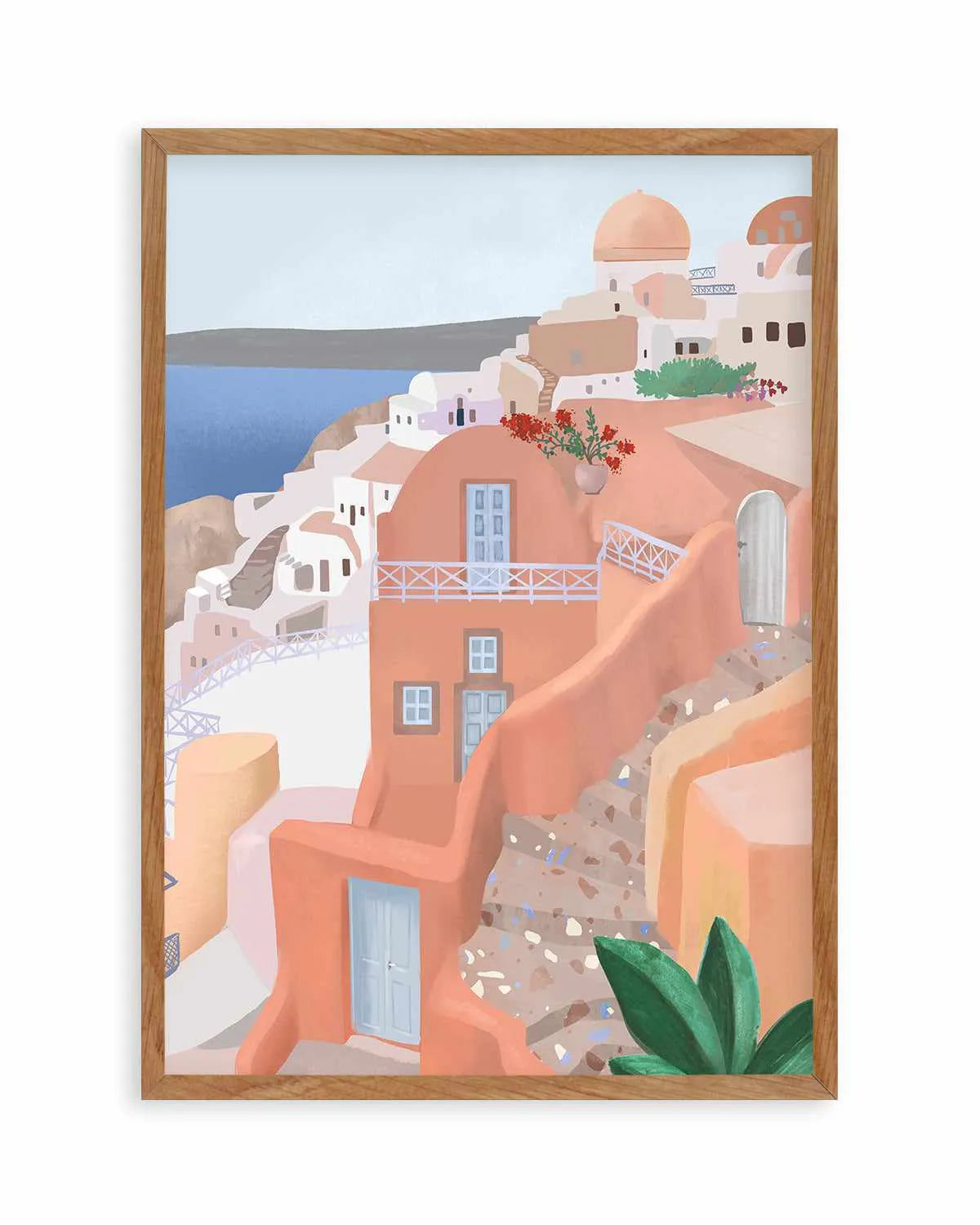 Santorini Steps, Greece by Petra Lizde Art Print from Olive et Oriel where you can shop wallpaper and artworks online