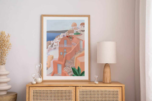 Santorini Steps, Greece by Petra Lizde Art Print