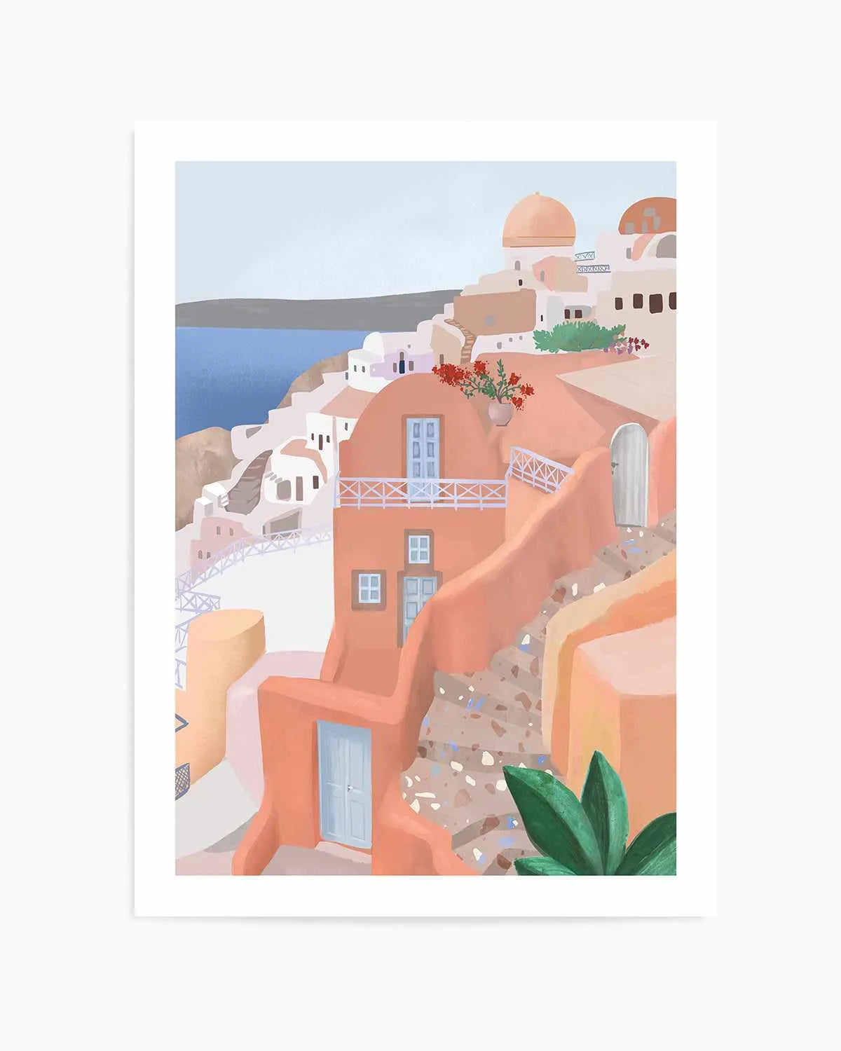 Santorini Steps, Greece by Petra Lizde Art Print from Olive et Oriel where you can shop wallpaper and artworks online