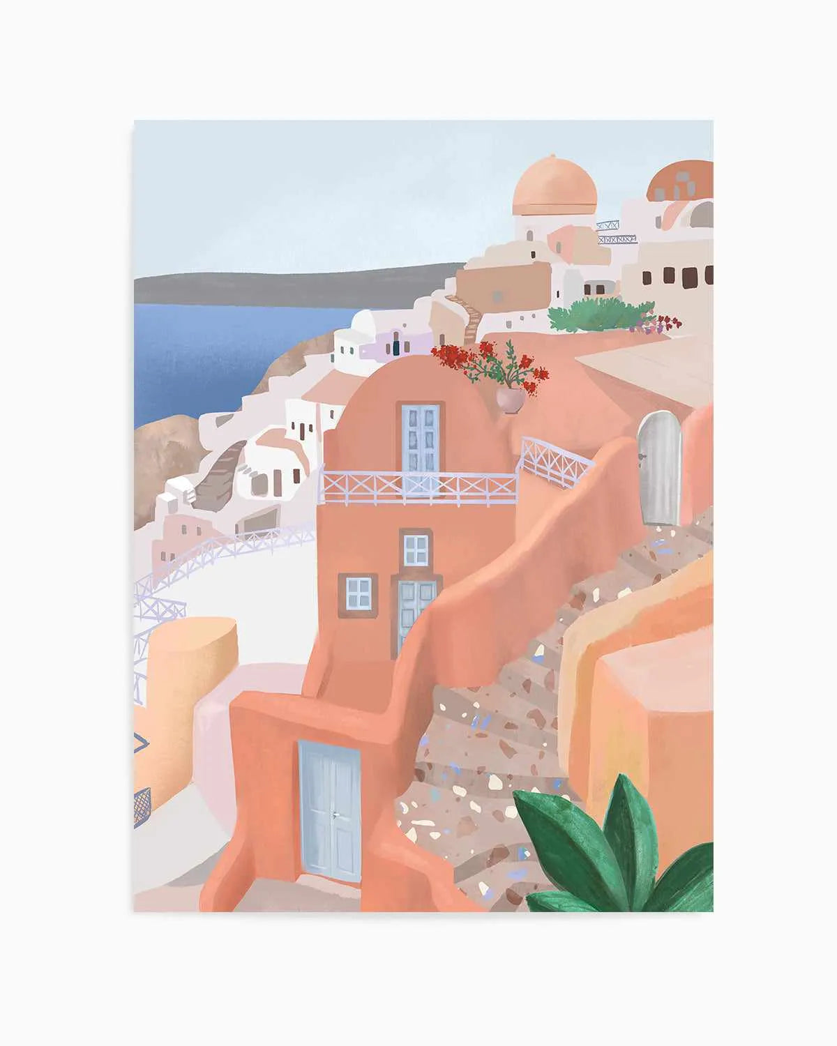 Santorini Steps, Greece by Petra Lizde Art Print from Olive et Oriel where you can shop wallpaper and artworks online