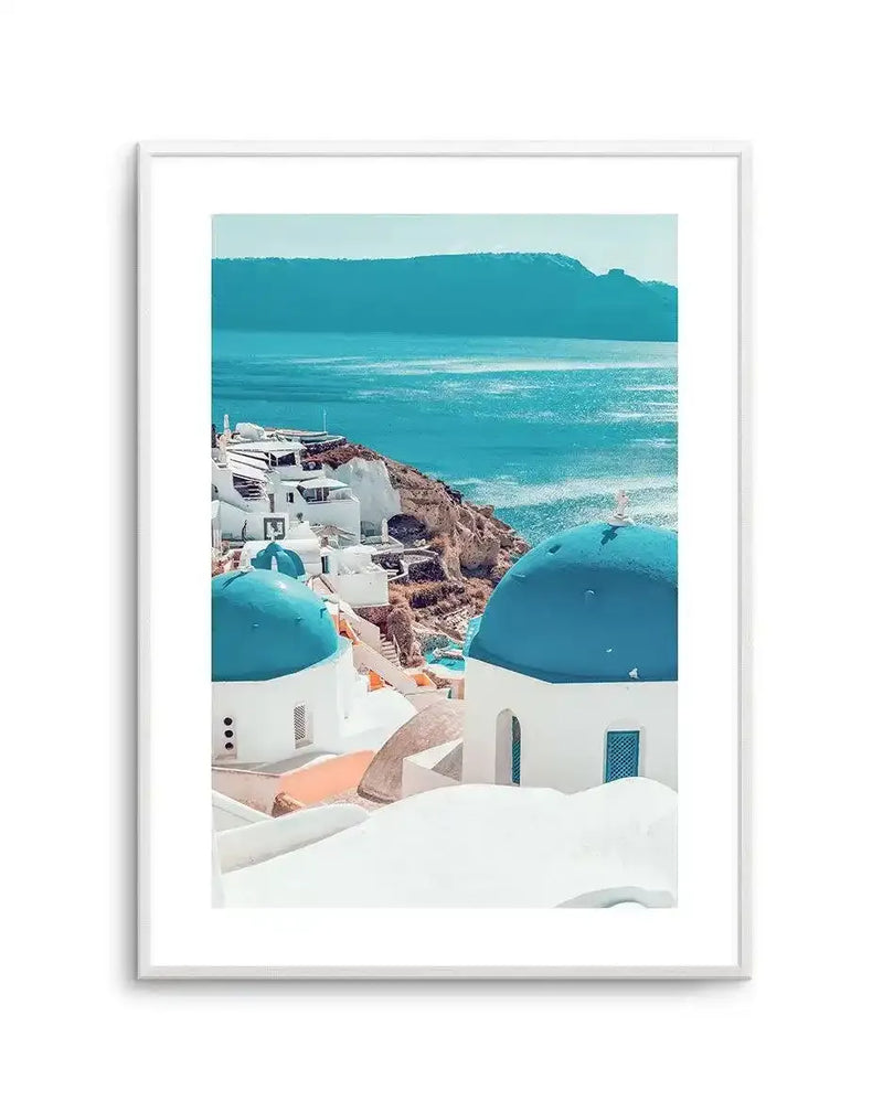 Santorini Sunrise I | PT Art Print-Shop Greece Wall Art Prints Online with Olive et Oriel - Our collection of Greek Islands art prints offer unique wall art including blue domes of Santorini in Oia, mediterranean sea prints and incredible posters from Milos and other Greece landscape photography - this collection will add mediterranean blue to your home, perfect for updating the walls in coastal, beach house style. There is Greece art on canvas and extra large wall art with fast, free shipping a