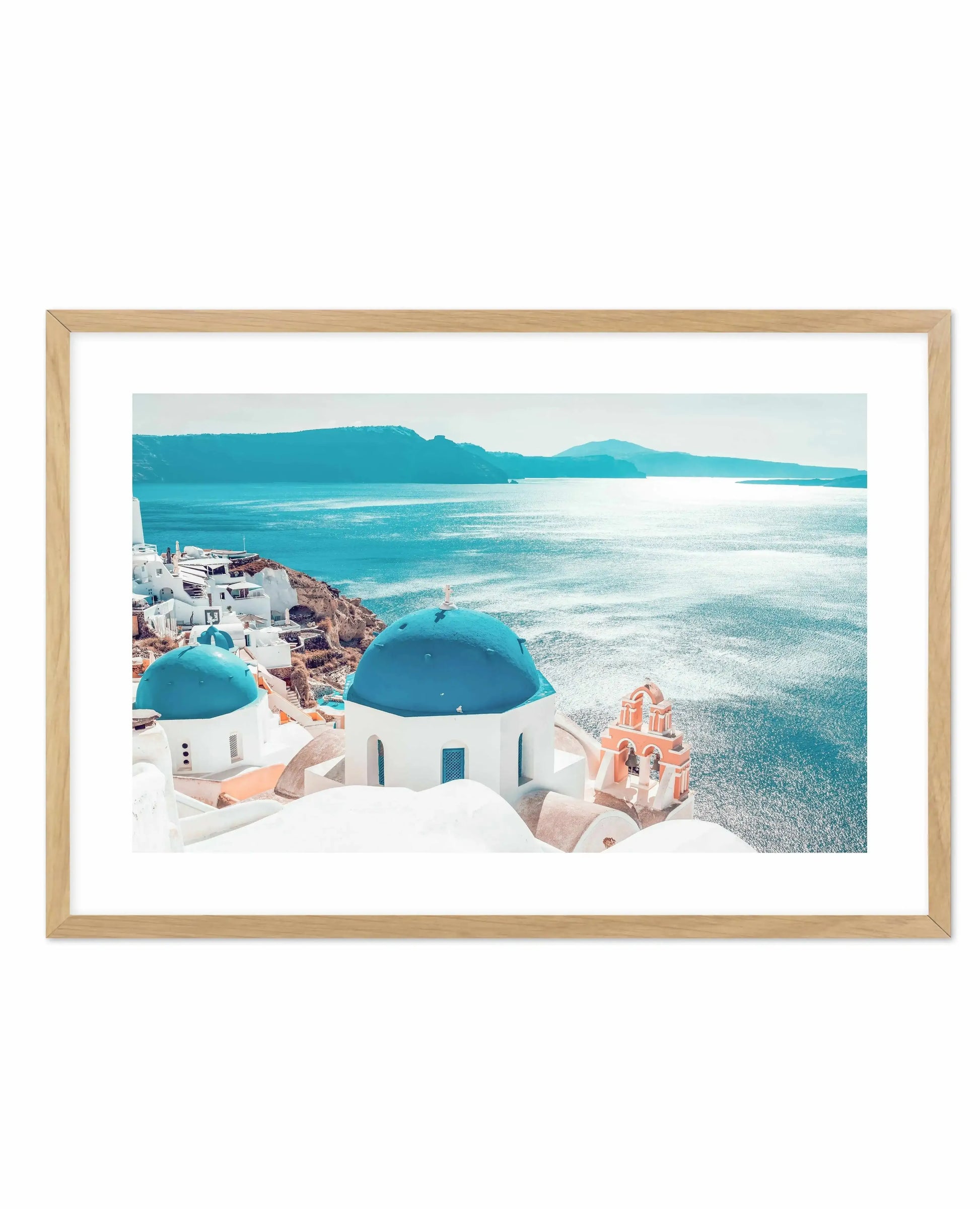 Santorini Sunrise | LS Art Print-Shop Greece Wall Art Prints Online with Olive et Oriel - Our collection of Greek Islands art prints offer unique wall art including blue domes of Santorini in Oia, mediterranean sea prints and incredible posters from Milos and other Greece landscape photography - this collection will add mediterranean blue to your home, perfect for updating the walls in coastal, beach house style. There is Greece art on canvas and extra large wall art with fast, free shipping acr