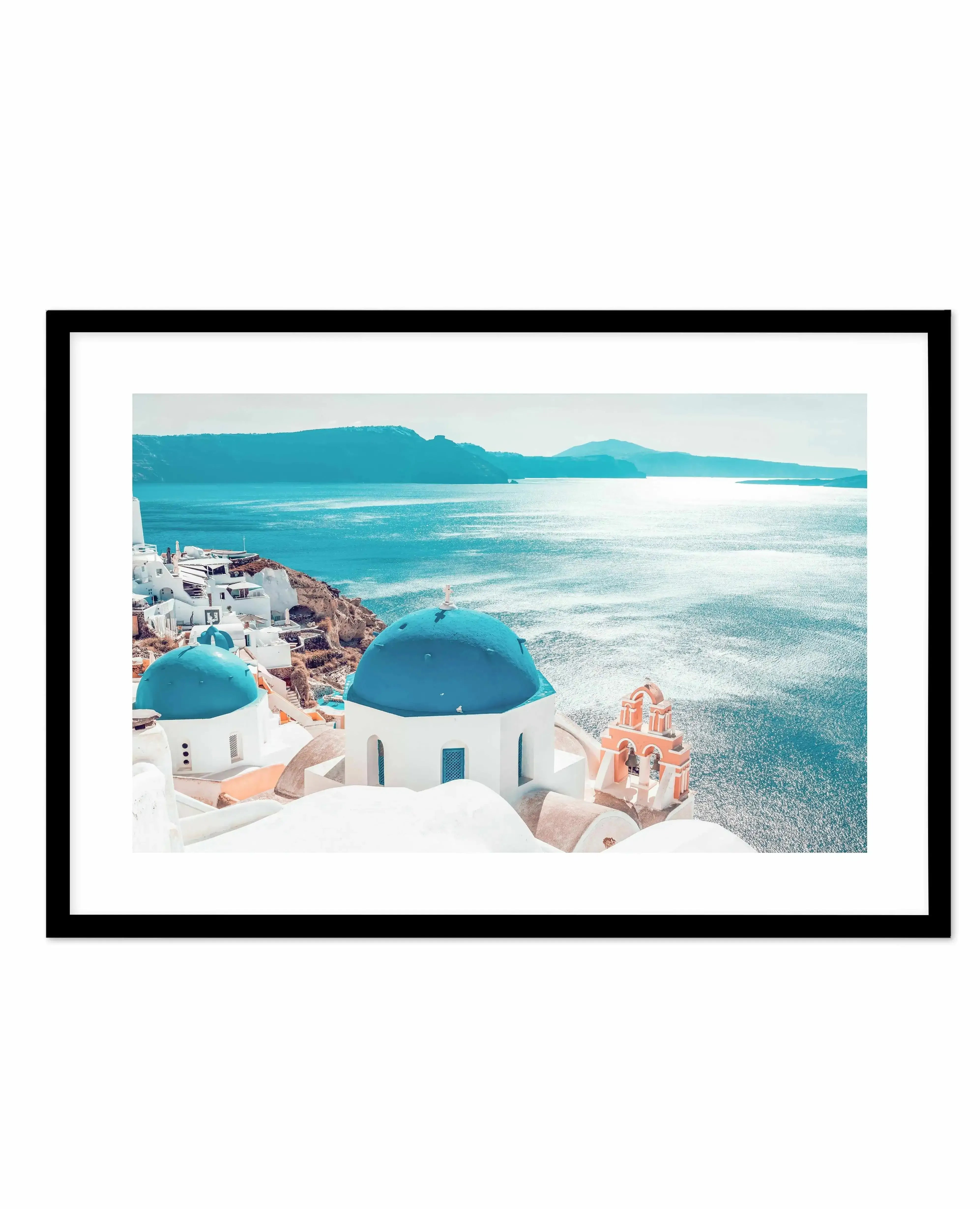 Santorini Sunrise | LS Art Print-Shop Greece Wall Art Prints Online with Olive et Oriel - Our collection of Greek Islands art prints offer unique wall art including blue domes of Santorini in Oia, mediterranean sea prints and incredible posters from Milos and other Greece landscape photography - this collection will add mediterranean blue to your home, perfect for updating the walls in coastal, beach house style. There is Greece art on canvas and extra large wall art with fast, free shipping acr