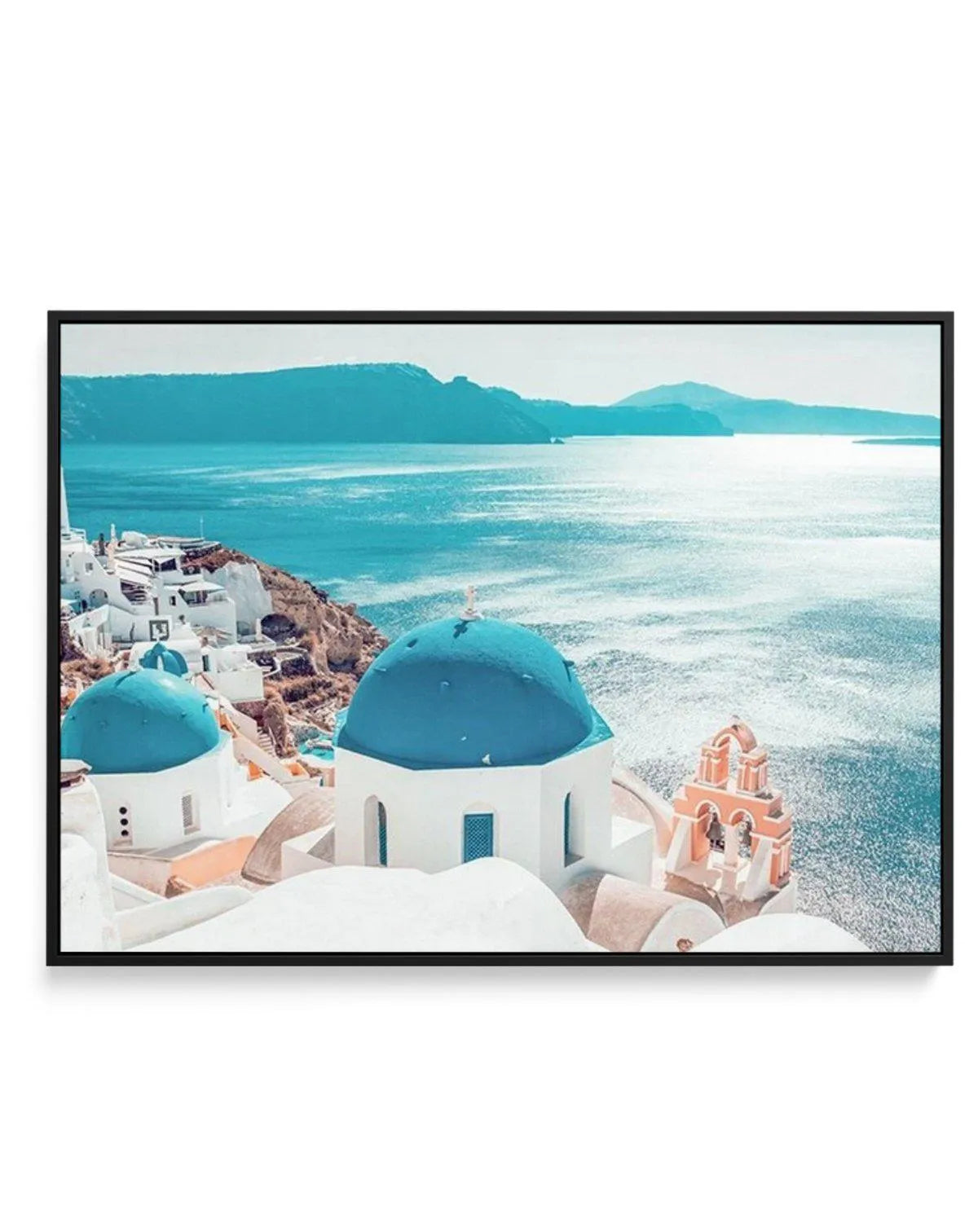 Santorini Sunrise | LS | Framed Canvas-Shop Greece Wall Art Prints Online with Olive et Oriel - Our collection of Greek Islands art prints offer unique wall art including blue domes of Santorini in Oia, mediterranean sea prints and incredible posters from Milos and other Greece landscape photography - this collection will add mediterranean blue to your home, perfect for updating the walls in coastal, beach house style. There is Greece art on canvas and extra large wall art with fast, free shippi