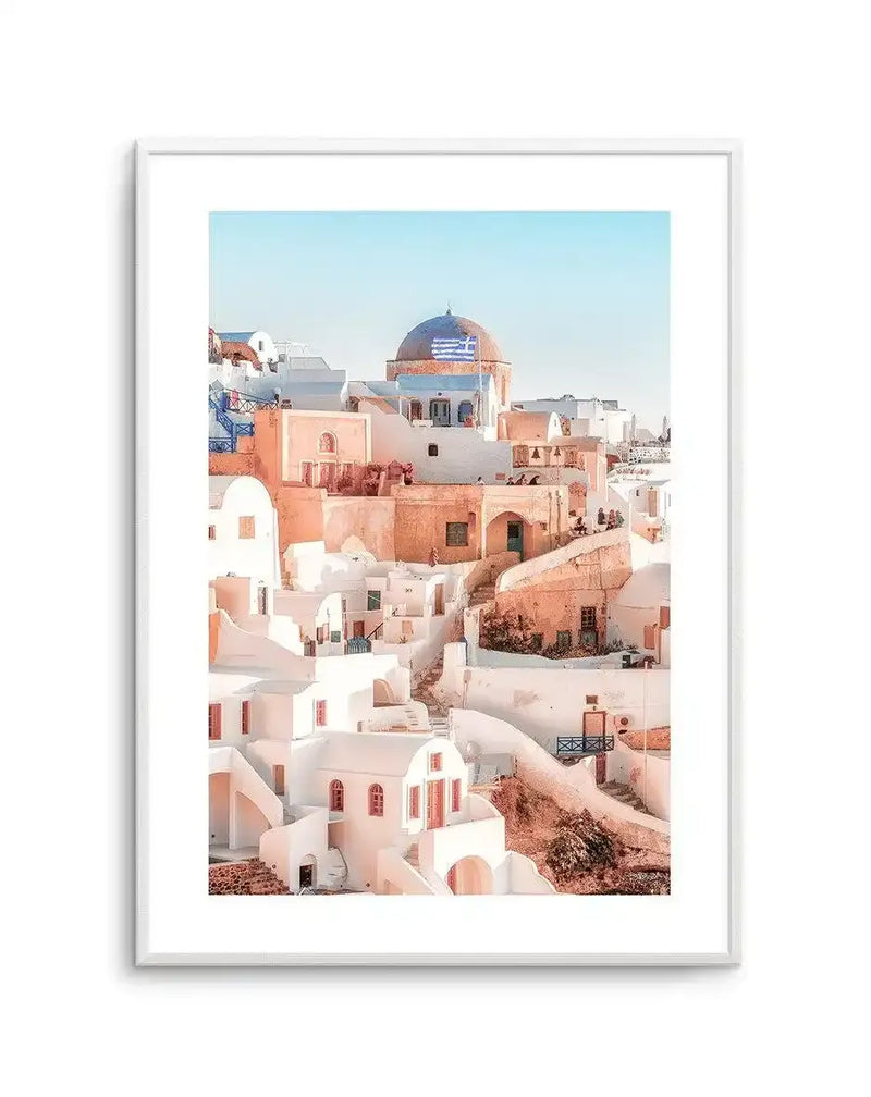 Santorini Sunsets I | PT Art Print-Shop Greece Wall Art Prints Online with Olive et Oriel - Our collection of Greek Islands art prints offer unique wall art including blue domes of Santorini in Oia, mediterranean sea prints and incredible posters from Milos and other Greece landscape photography - this collection will add mediterranean blue to your home, perfect for updating the walls in coastal, beach house style. There is Greece art on canvas and extra large wall art with fast, free shipping a