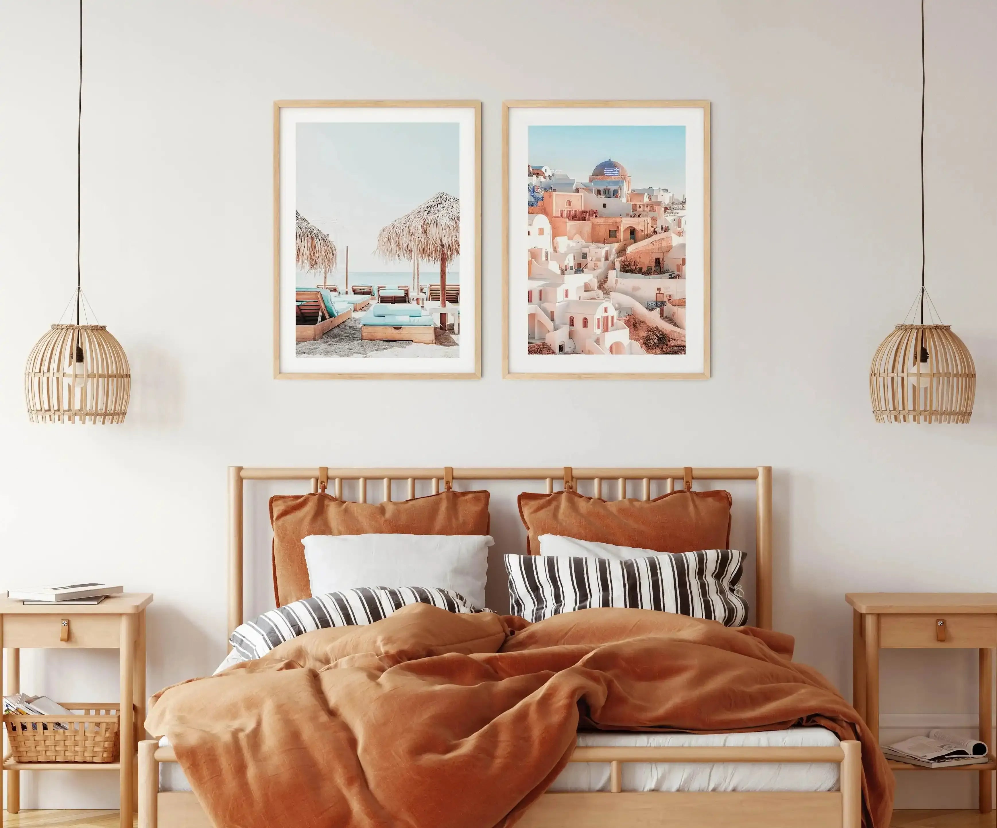 Santorini Sunsets I | PT Art Print-Shop Greece Wall Art Prints Online with Olive et Oriel - Our collection of Greek Islands art prints offer unique wall art including blue domes of Santorini in Oia, mediterranean sea prints and incredible posters from Milos and other Greece landscape photography - this collection will add mediterranean blue to your home, perfect for updating the walls in coastal, beach house style. There is Greece art on canvas and extra large wall art with fast, free shipping a