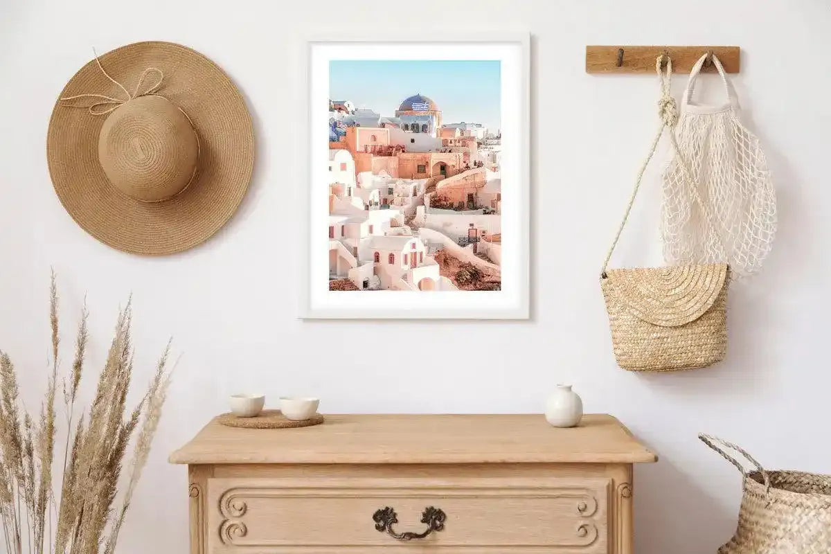Santorini Sunsets I | PT Art Print-Shop Greece Wall Art Prints Online with Olive et Oriel - Our collection of Greek Islands art prints offer unique wall art including blue domes of Santorini in Oia, mediterranean sea prints and incredible posters from Milos and other Greece landscape photography - this collection will add mediterranean blue to your home, perfect for updating the walls in coastal, beach house style. There is Greece art on canvas and extra large wall art with fast, free shipping a