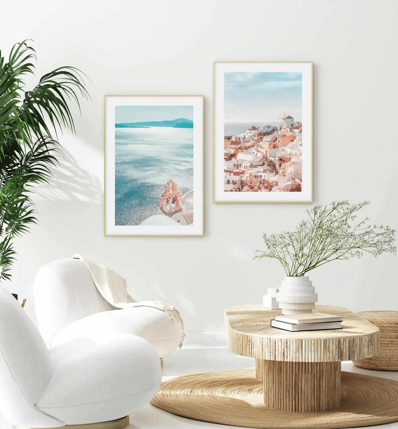 Santorini Sunsets II | PT Art Print-Shop Greece Wall Art Prints Online with Olive et Oriel - Our collection of Greek Islands art prints offer unique wall art including blue domes of Santorini in Oia, mediterranean sea prints and incredible posters from Milos and other Greece landscape photography - this collection will add mediterranean blue to your home, perfect for updating the walls in coastal, beach house style. There is Greece art on canvas and extra large wall art with fast, free shipping 