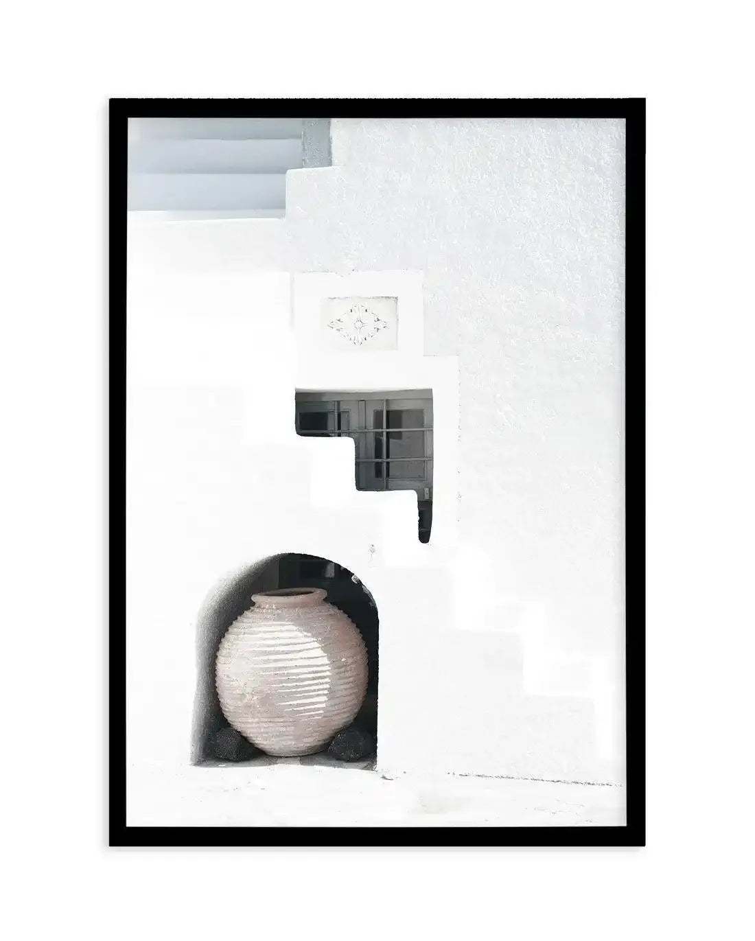 Santorini Urn Art Print-Shop Greece Wall Art Prints Online with Olive et Oriel - Our collection of Greek Islands art prints offer unique wall art including blue domes of Santorini in Oia, mediterranean sea prints and incredible posters from Milos and other Greece landscape photography - this collection will add mediterranean blue to your home, perfect for updating the walls in coastal, beach house style. There is Greece art on canvas and extra large wall art with fast, free shipping across Austr