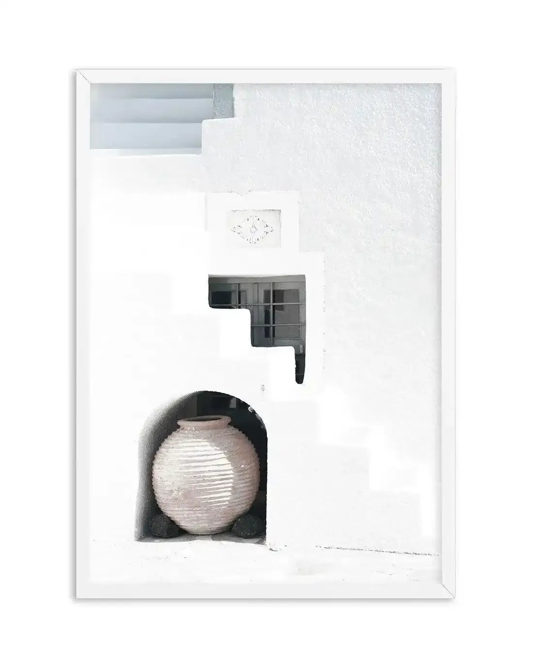 Santorini Urn Art Print-Shop Greece Wall Art Prints Online with Olive et Oriel - Our collection of Greek Islands art prints offer unique wall art including blue domes of Santorini in Oia, mediterranean sea prints and incredible posters from Milos and other Greece landscape photography - this collection will add mediterranean blue to your home, perfect for updating the walls in coastal, beach house style. There is Greece art on canvas and extra large wall art with fast, free shipping across Austr