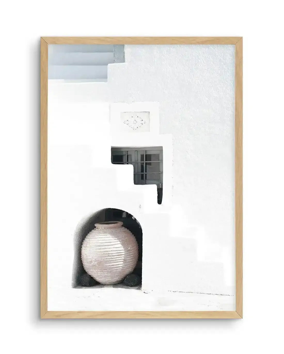 Santorini Urn Art Print-Shop Greece Wall Art Prints Online with Olive et Oriel - Our collection of Greek Islands art prints offer unique wall art including blue domes of Santorini in Oia, mediterranean sea prints and incredible posters from Milos and other Greece landscape photography - this collection will add mediterranean blue to your home, perfect for updating the walls in coastal, beach house style. There is Greece art on canvas and extra large wall art with fast, free shipping across Austr