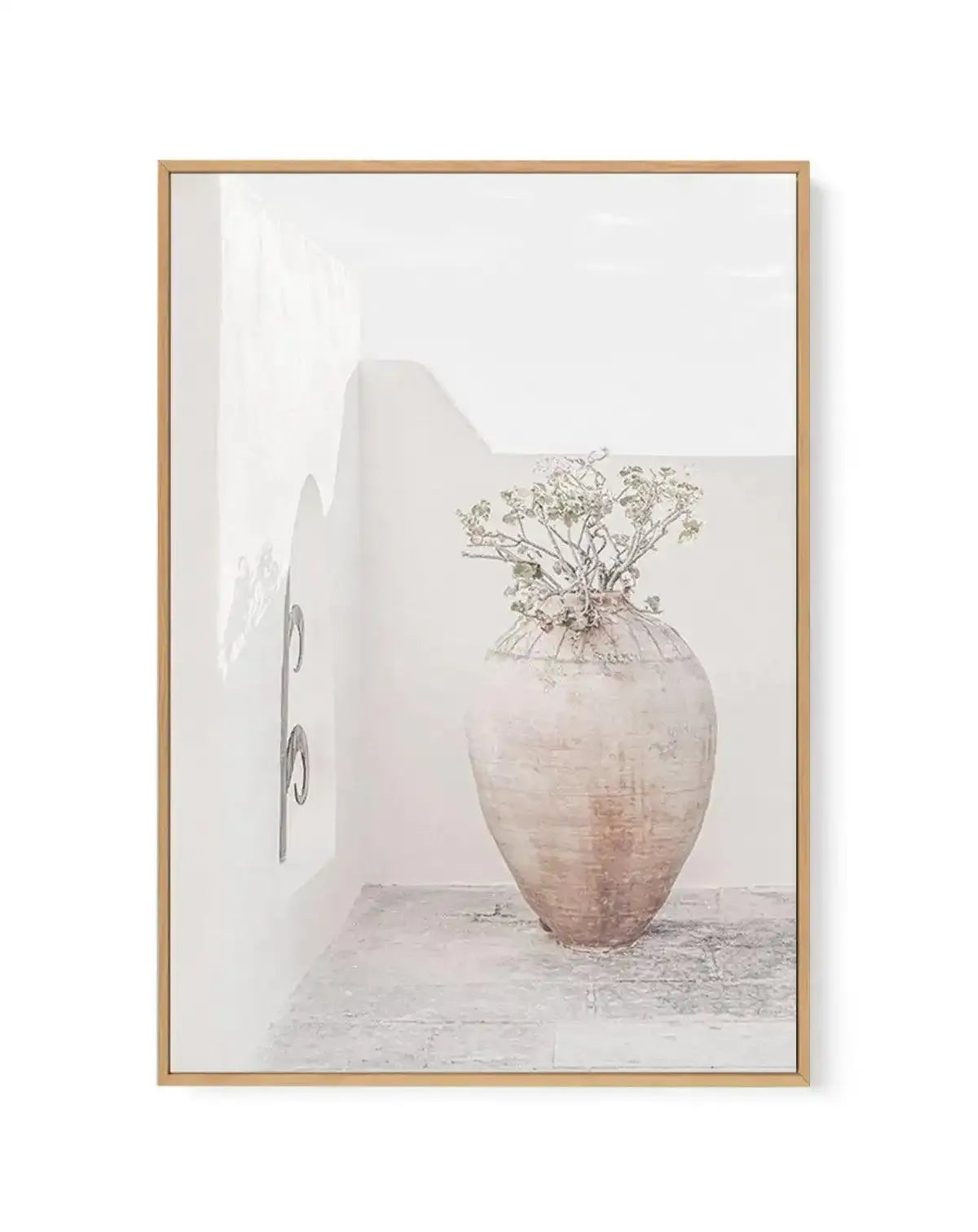 Santorini Vase | Framed Canvas-Shop Greece Wall Art Prints Online with Olive et Oriel - Our collection of Greek Islands art prints offer unique wall art including blue domes of Santorini in Oia, mediterranean sea prints and incredible posters from Milos and other Greece landscape photography - this collection will add mediterranean blue to your home, perfect for updating the walls in coastal, beach house style. There is Greece art on canvas and extra large wall art with fast, free shipping acros
