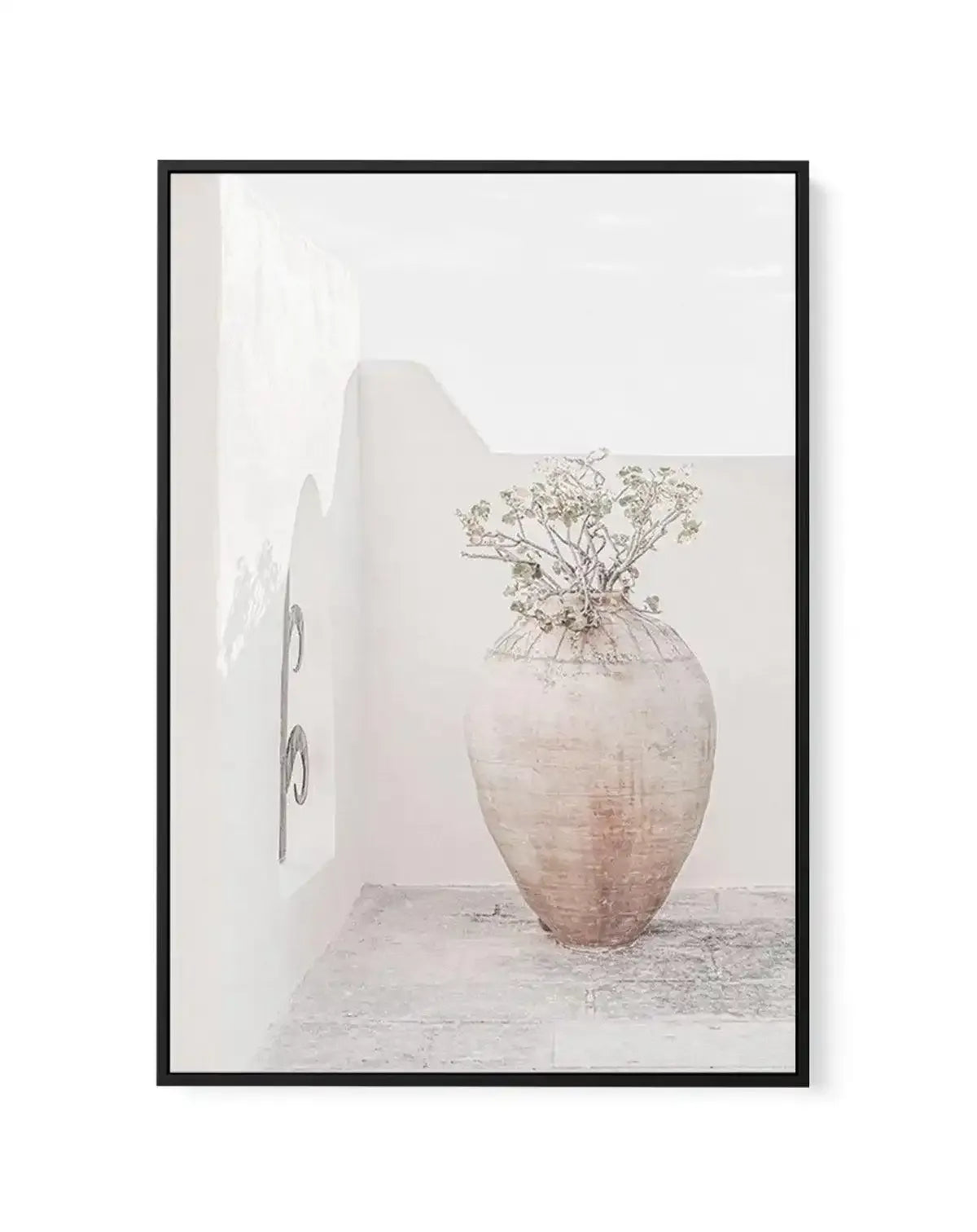 Santorini Vase | Framed Canvas-Shop Greece Wall Art Prints Online with Olive et Oriel - Our collection of Greek Islands art prints offer unique wall art including blue domes of Santorini in Oia, mediterranean sea prints and incredible posters from Milos and other Greece landscape photography - this collection will add mediterranean blue to your home, perfect for updating the walls in coastal, beach house style. There is Greece art on canvas and extra large wall art with fast, free shipping acros