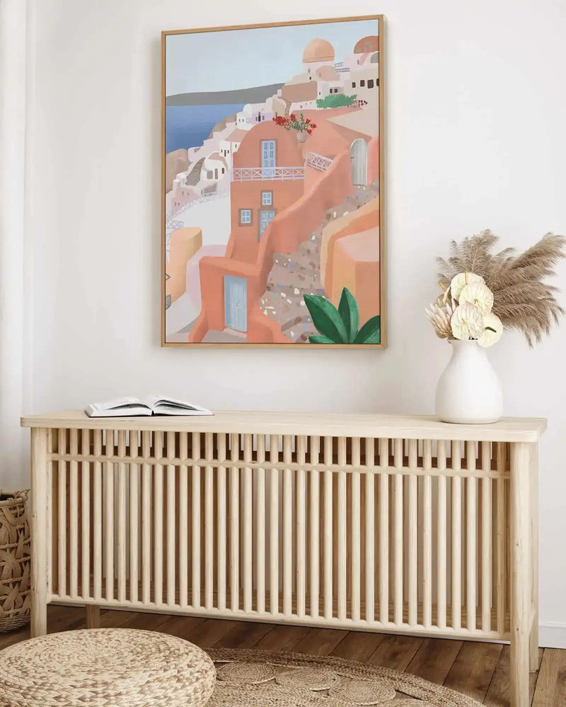 Santorini Steps, Greece by Petra Lizde | Framed Canvas Art Print from Olive et Oriel where you can shop wallpaper and artworks online