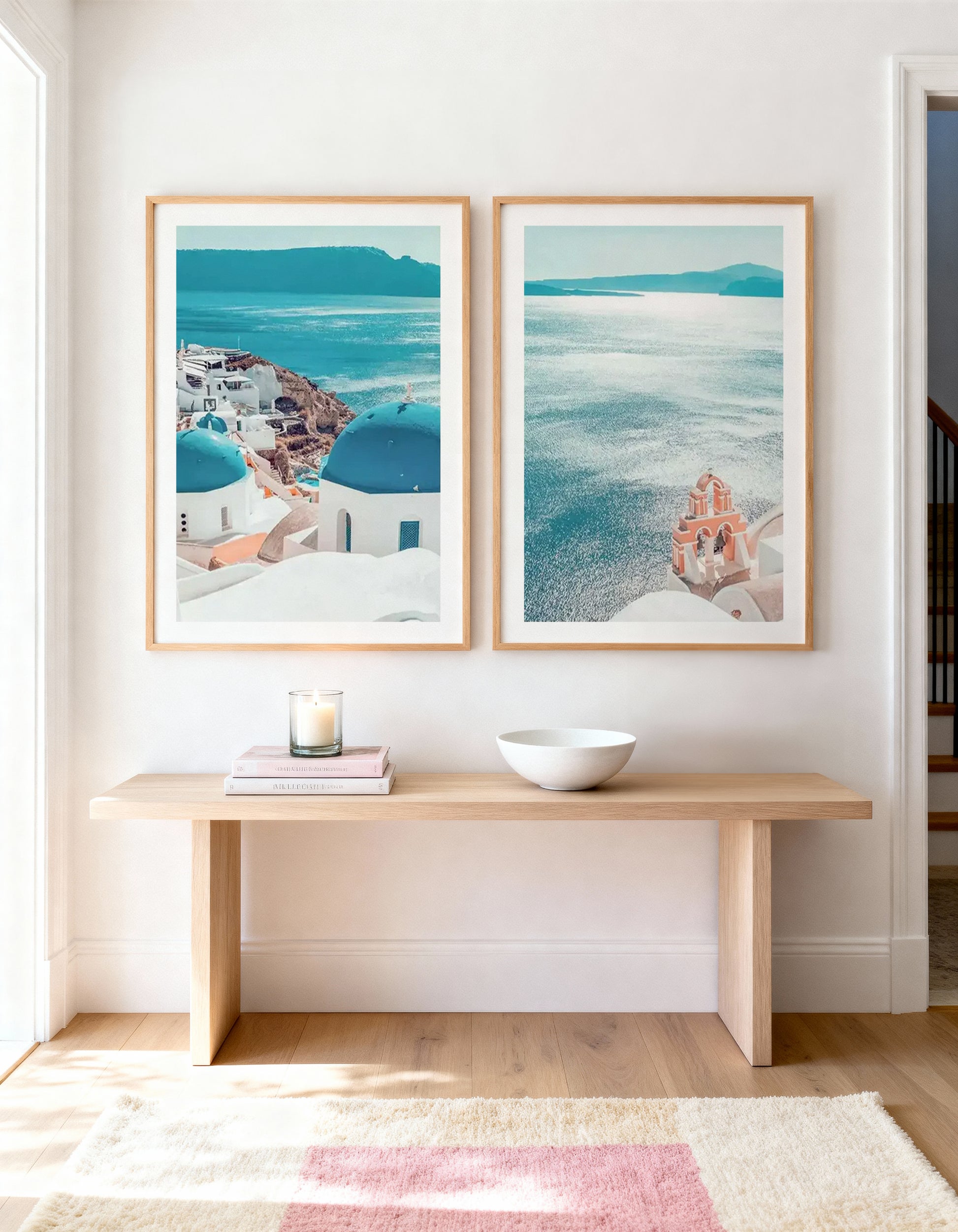 Santorini Sunrise I & II | Matching Wall Art from Olive et Oriel where you can shop wallpaper and artworks online