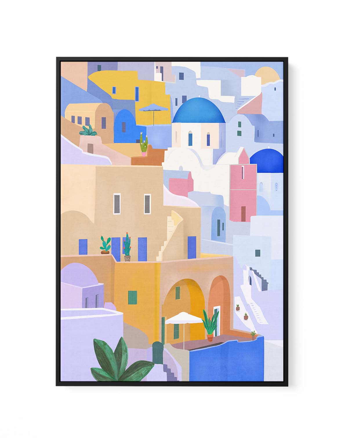 Santorini Greece By Petra Lizde | Framed Canvas Art Print