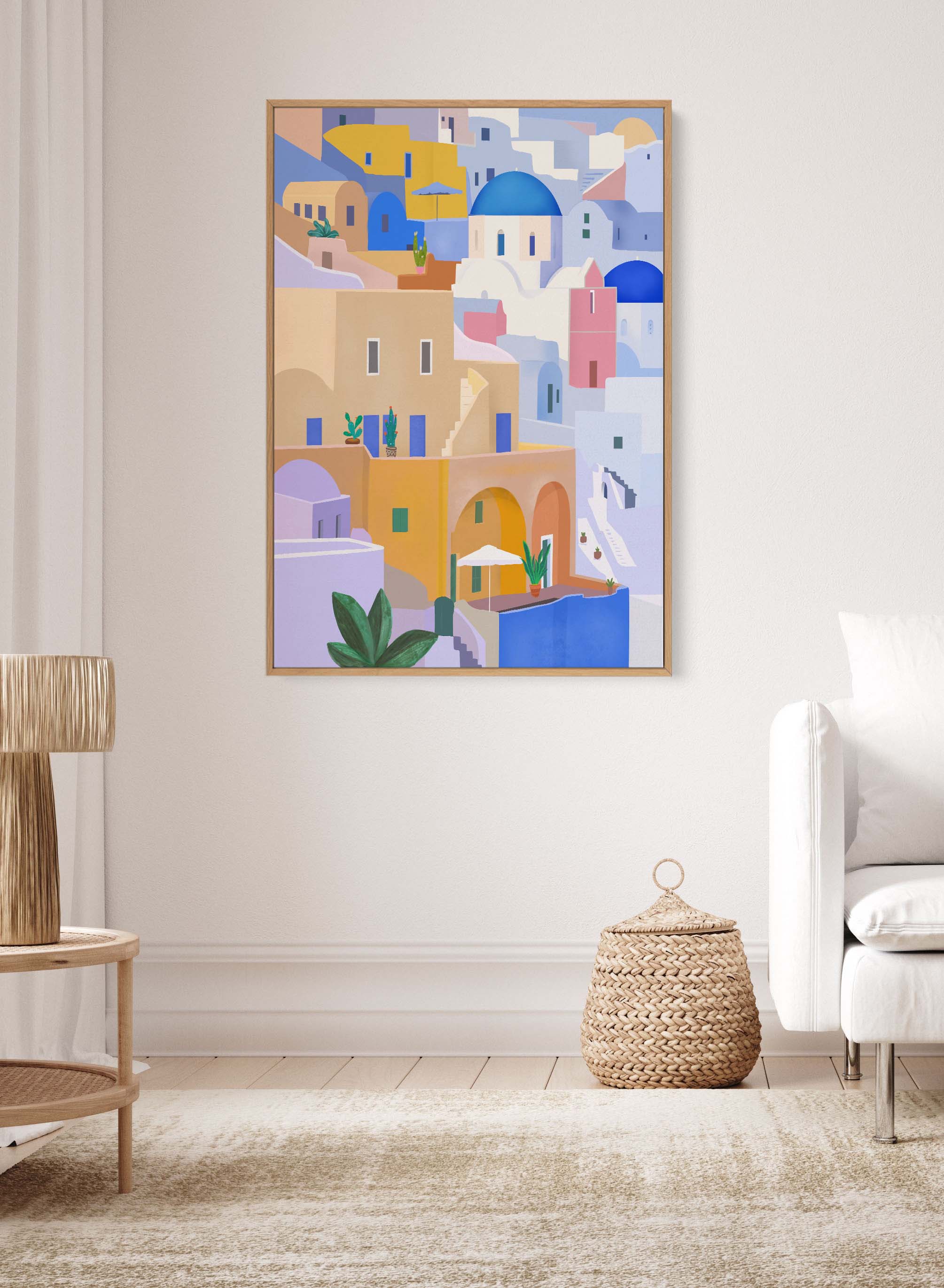 Santorini Greece By Petra Lizde | Framed Canvas Art Print