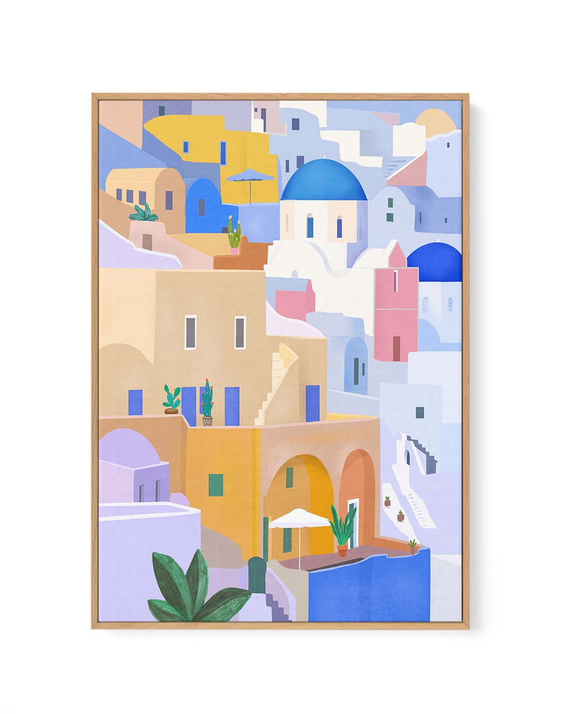 Santorini Greece By Petra Lizde | Framed Canvas Art Print