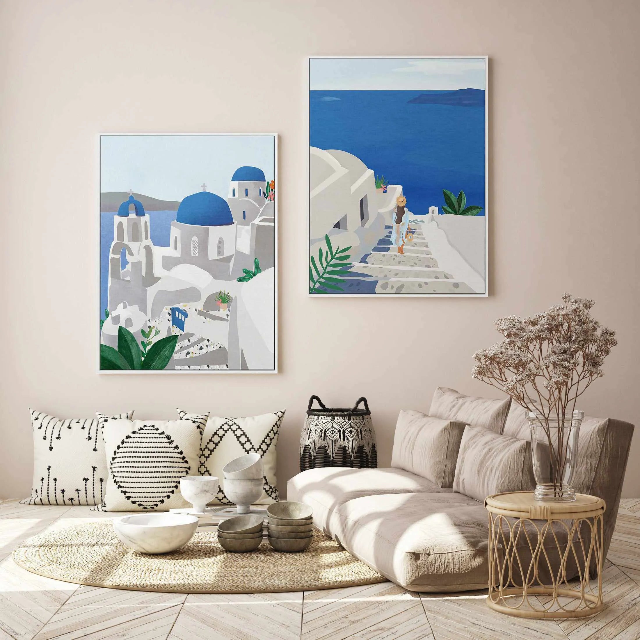 Santorini, Greece by Petra Lizde | Framed Canvas Art Print from Olive et Oriel where you can shop wallpaper and artworks online