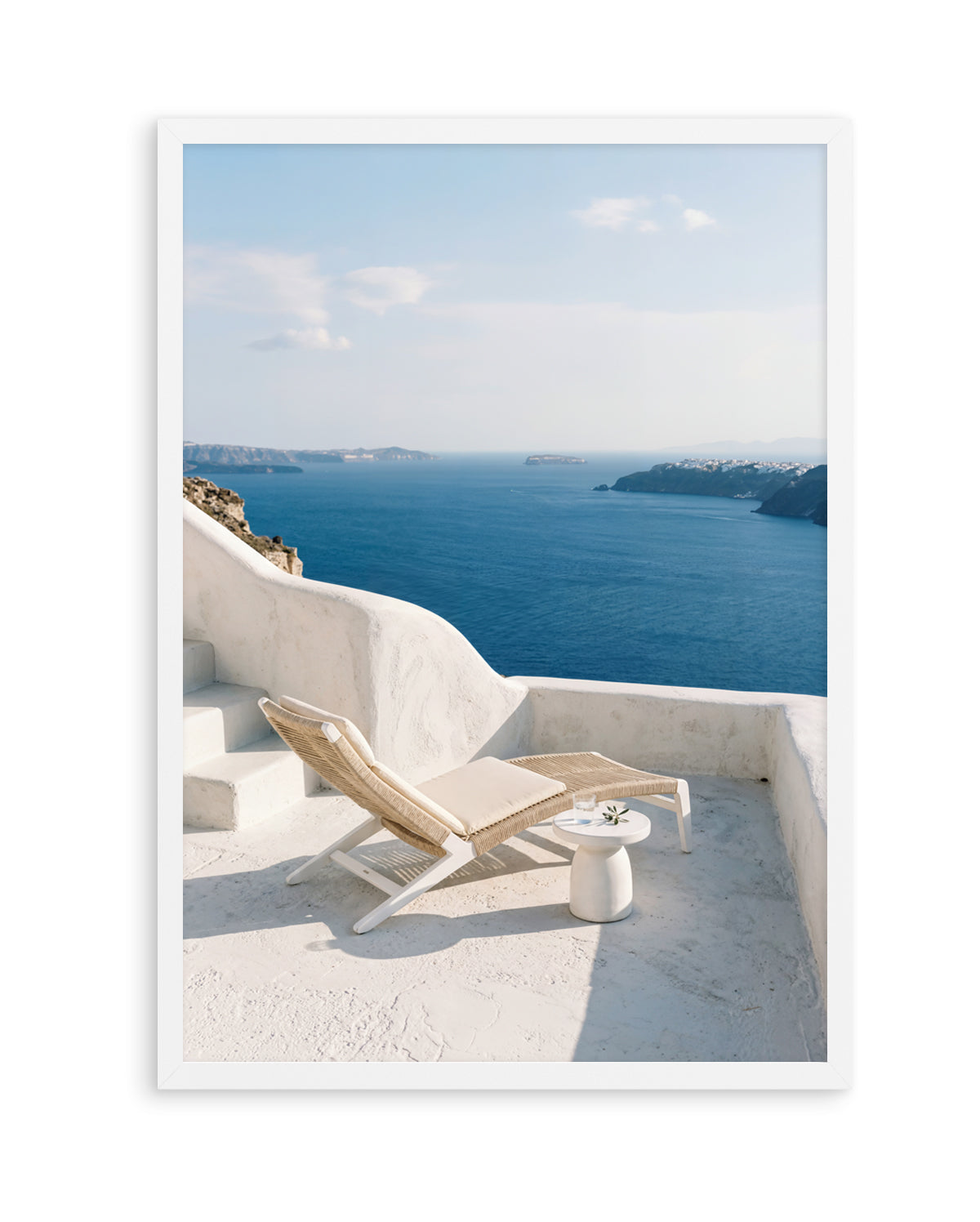 Santorini Sun Lounger | Art Print