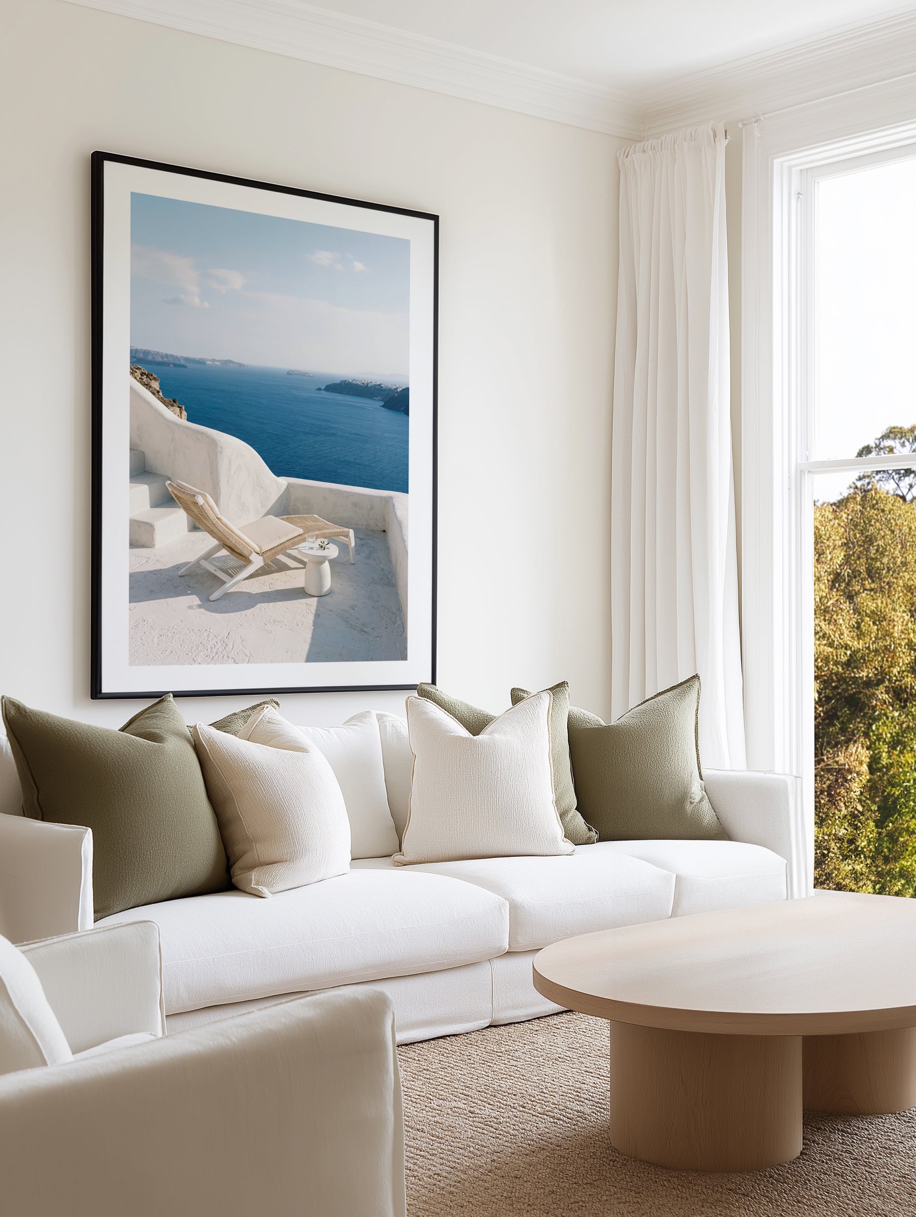 Santorini Sun Lounger | Art Print