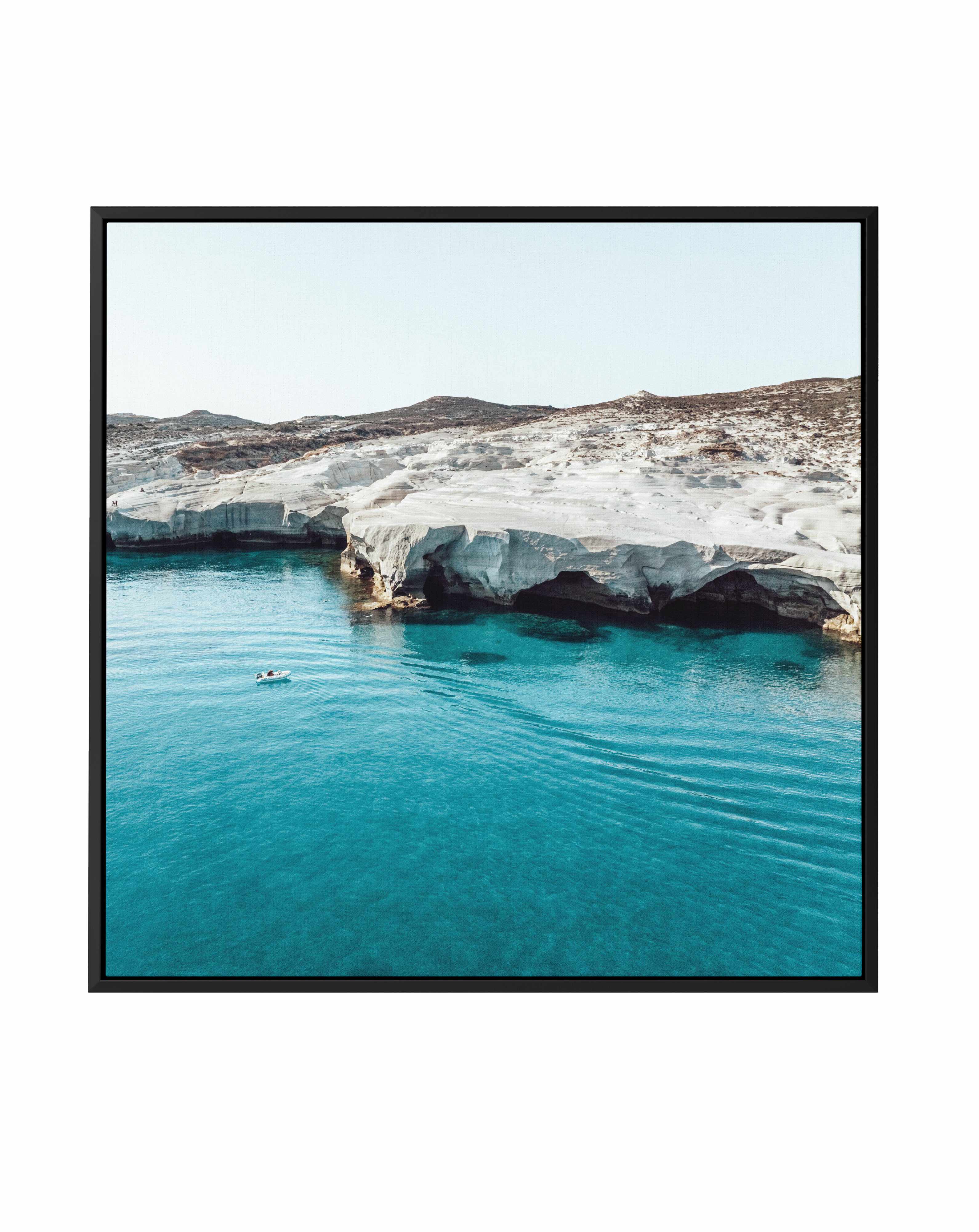 Sarakiniko Boating, Milos | Framed Canvas Art Print