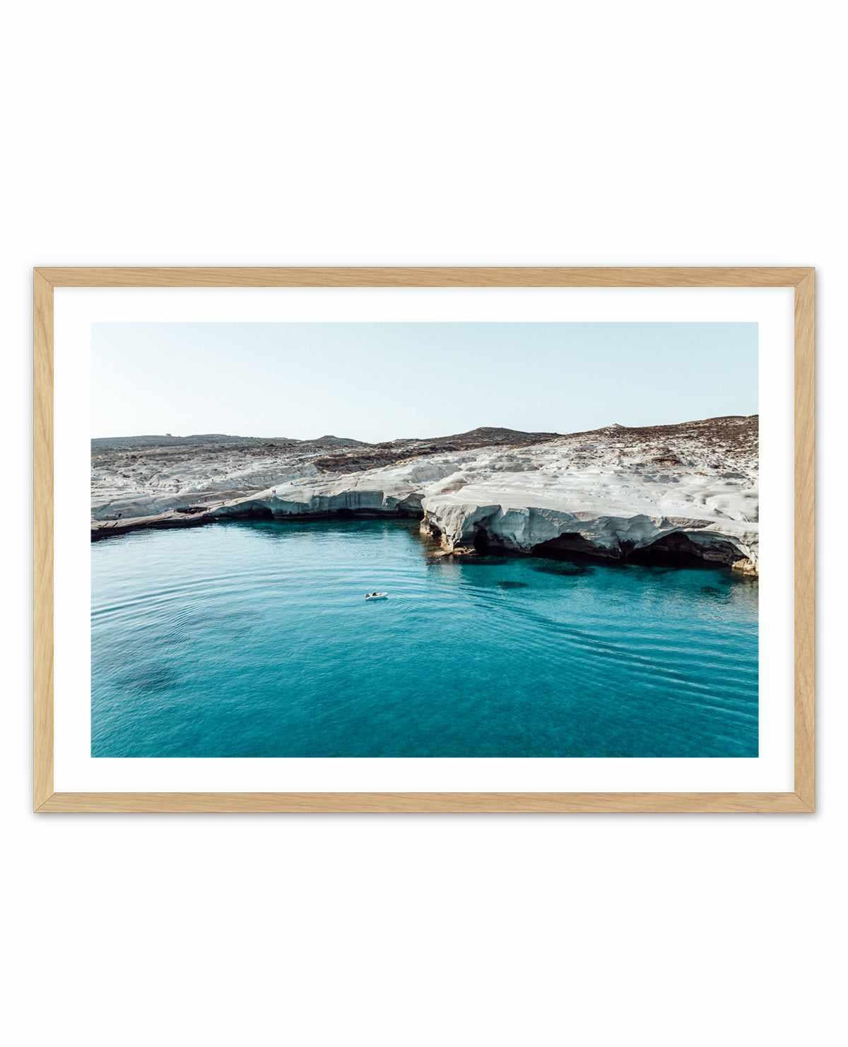Sarakiniko Boating, Milos LS by Michael Geercke | Art Print from Olive et Oriel where you can shop wallpaper and artworks online