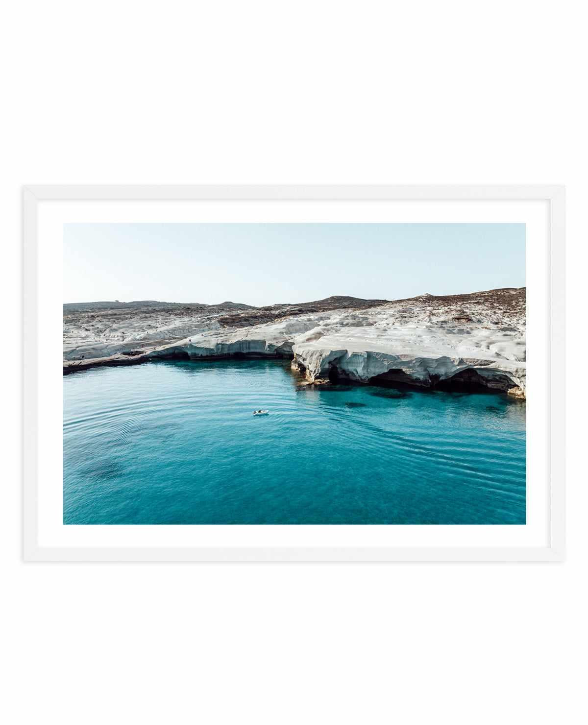 Sarakiniko Boating, Milos LS by Michael Geercke | Art Print from Olive et Oriel where you can shop wallpaper and artworks online
