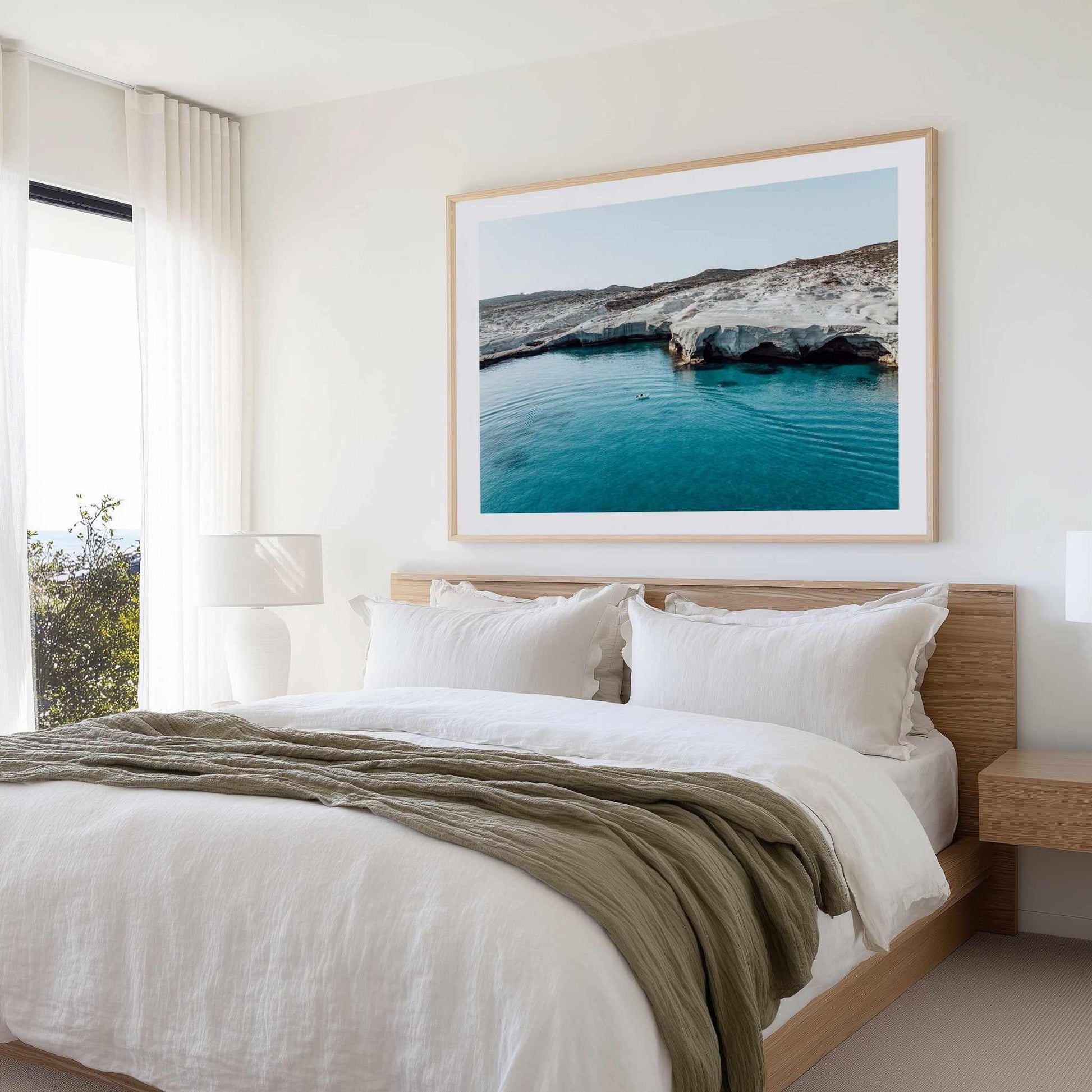 Sarakiniko Boating, Milos LS by Michael Geercke | Art Print from Olive et Oriel where you can shop wallpaper and artworks online